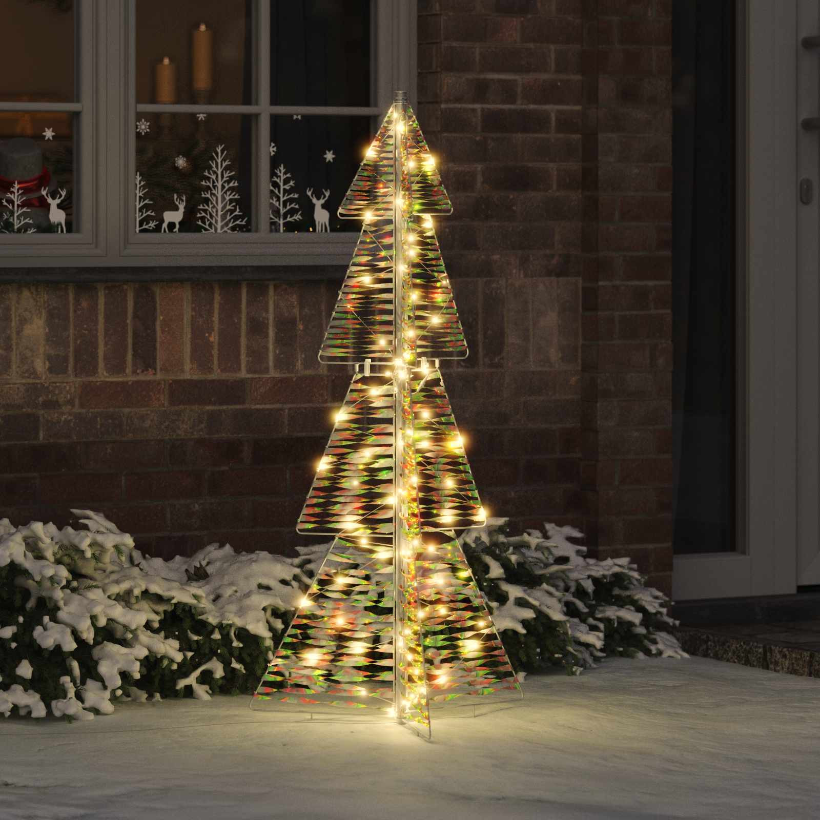 vidaXL Weihnachtsbaum mit 100 LEDs Warmes Weiß 120 cm PET