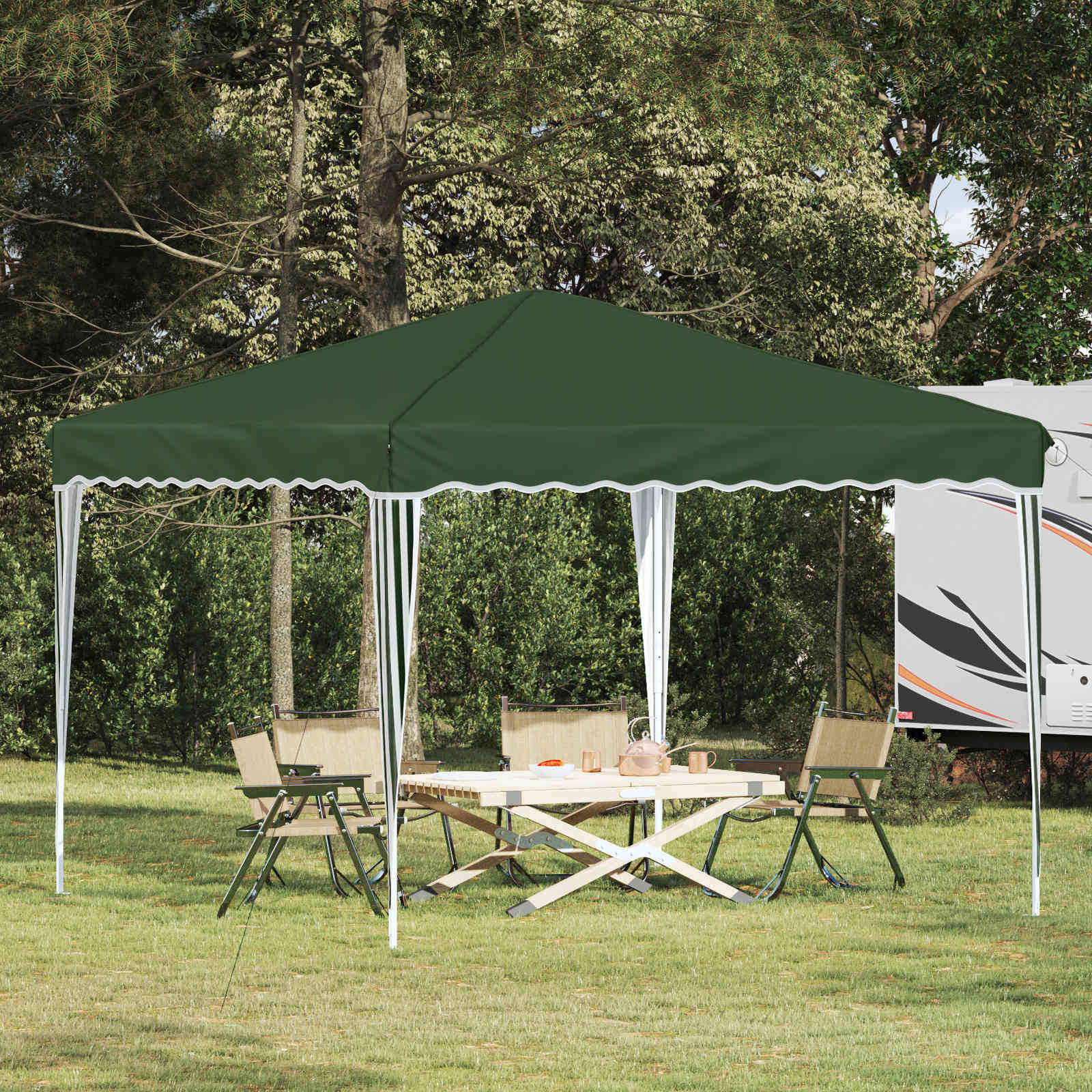 vidaXL Pop-up Partyzelt 288 x 288 x 245 cm Grün Oxford-Stoff