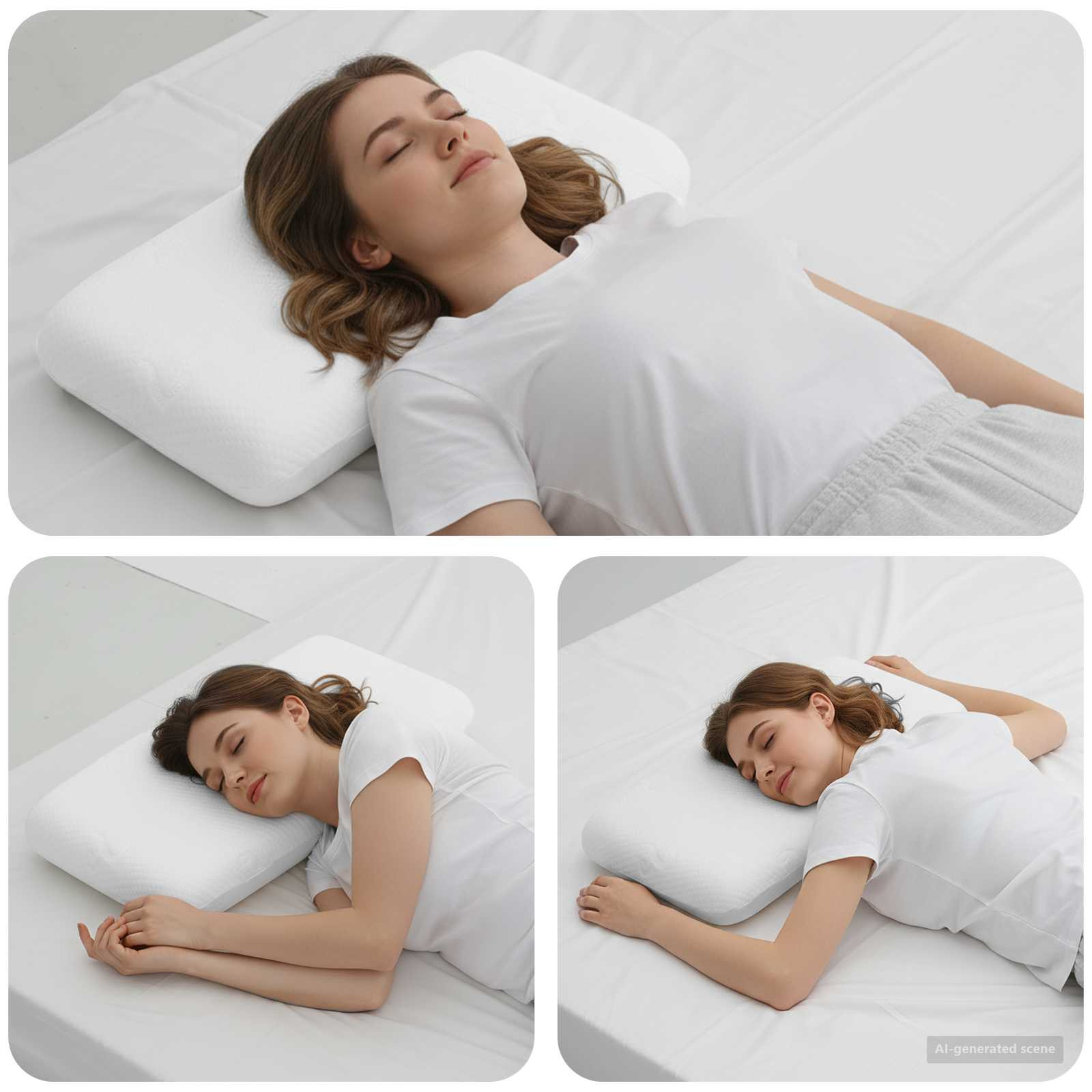 vidaXL Schlafkissen Uni Weiß 70 x 36 x 11,5 cm Viscoschaum