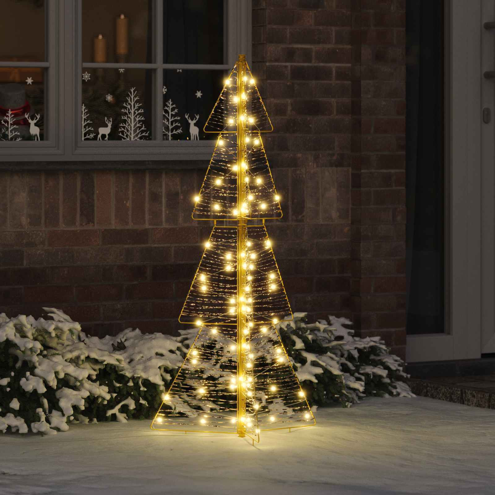 vidaXL Weihnachtsbaum mit 100 LEDs Warmes Weiß 120 cm PET