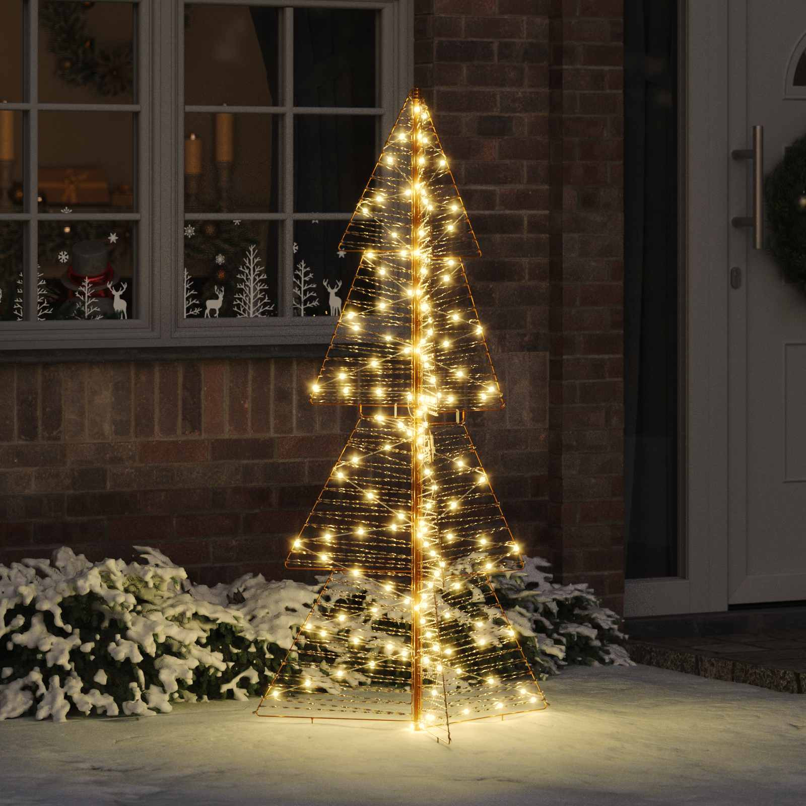 vidaXL Weihnachtsbaum mit 160 LEDs Warmes Weiß 150 cm PET