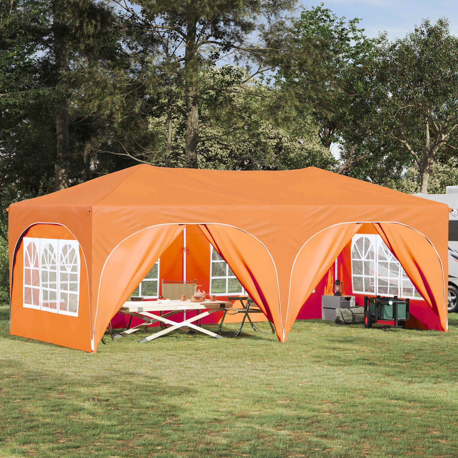 vidaXL Pop-up Partyzelt 575 x 288 x 245 cm Orange Oxford-Stoff