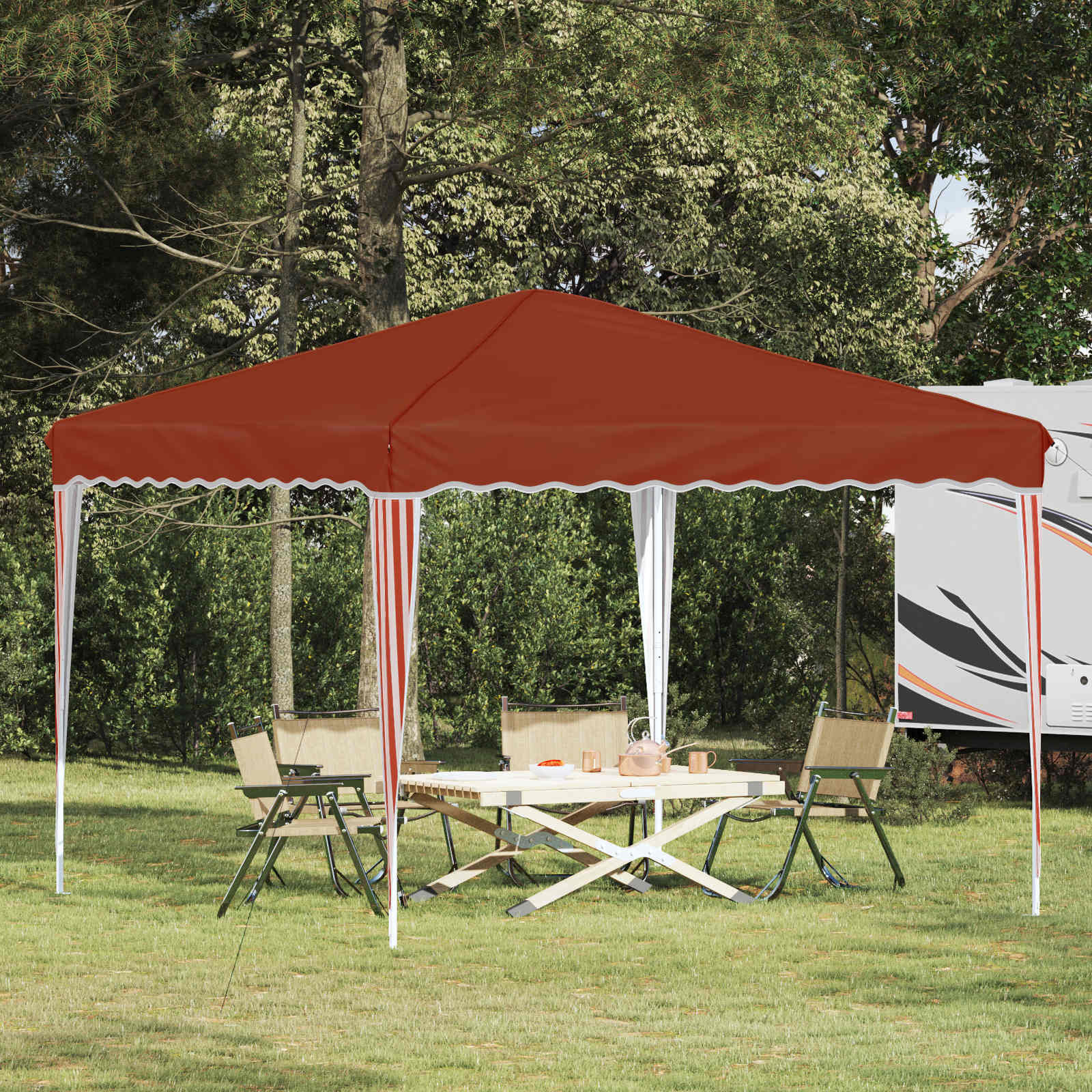 vidaXL Pop-up Partyzelt 288 x 288 x 245 cm Terrakotta Oxford-Stoff