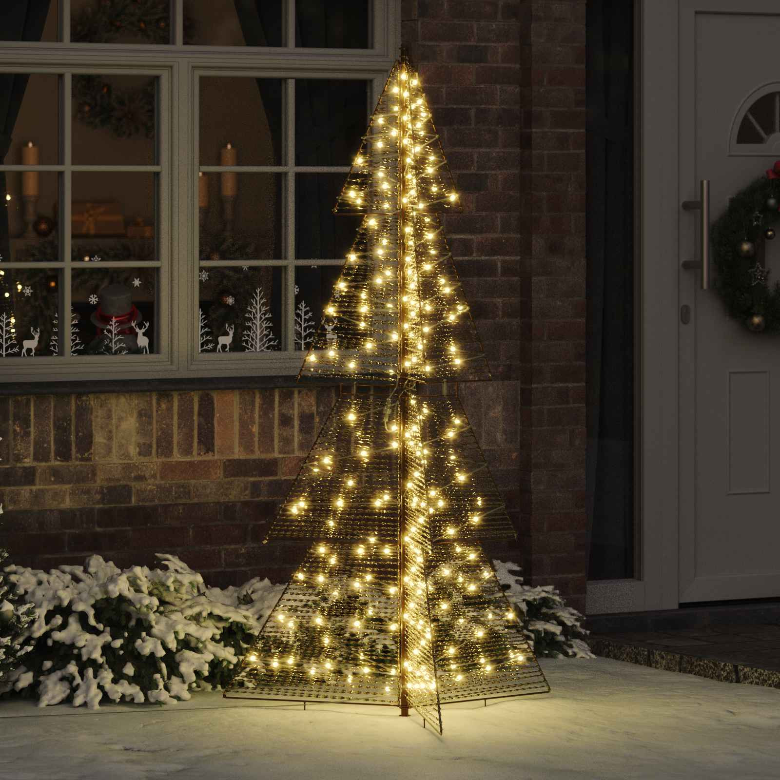 vidaXL Weihnachtsbaum mit 240 LEDs Warmes Weiß 180 cm PET