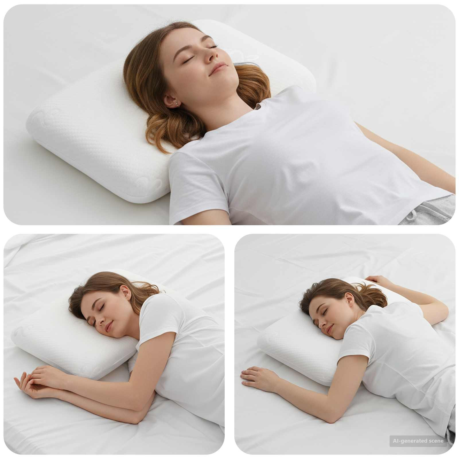 vidaXL Schlafkissen Uni Weiß 60 x 40 x 10,5 cm Viscoschaum