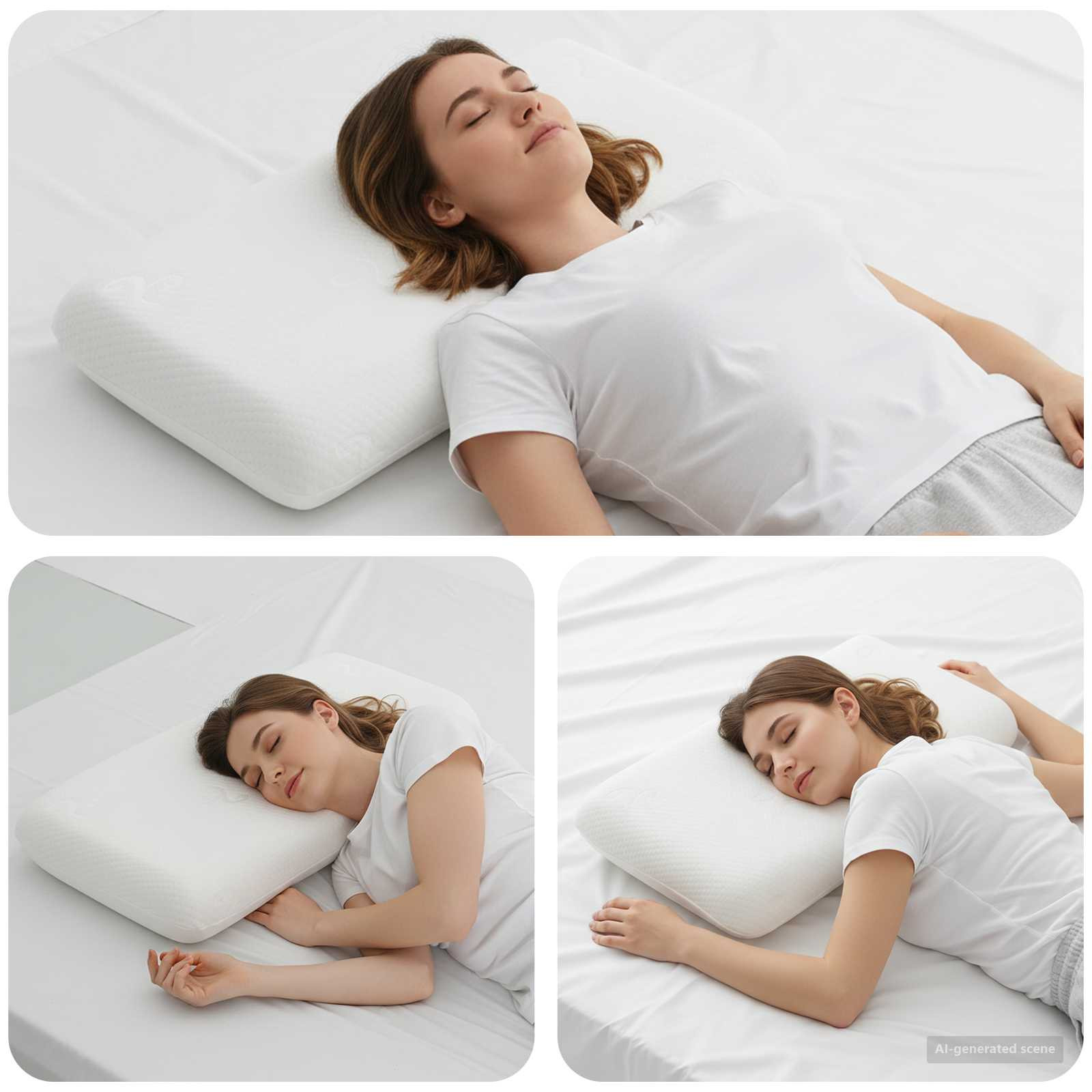 vidaXL Schlafkissen Uni Weiß 74 x 39 x 13 cm Viscoschaum