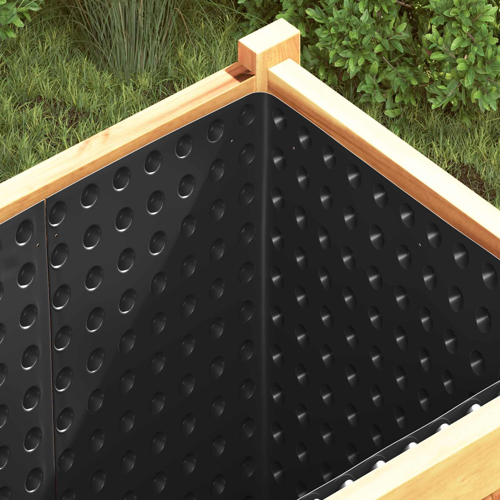 vidaXL Dimpled Drainage Sheet Schwarz 1 x 20 m HDPE