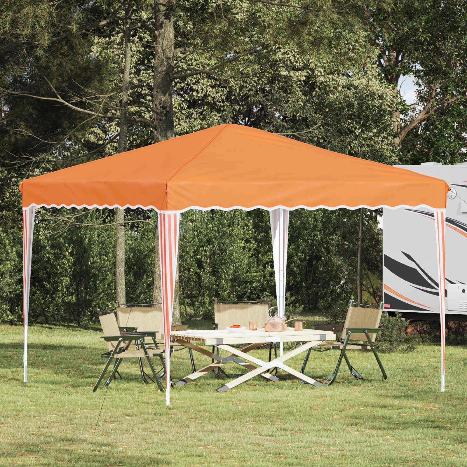 vidaXL Pop-up Partyzelt 288 x 288 x 245 cm Orange Oxford-Stoff