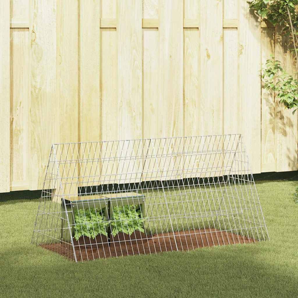 vidaXL Hasenkäfig Silber 110 x 55 x 55 cm Verzinkter Stahl