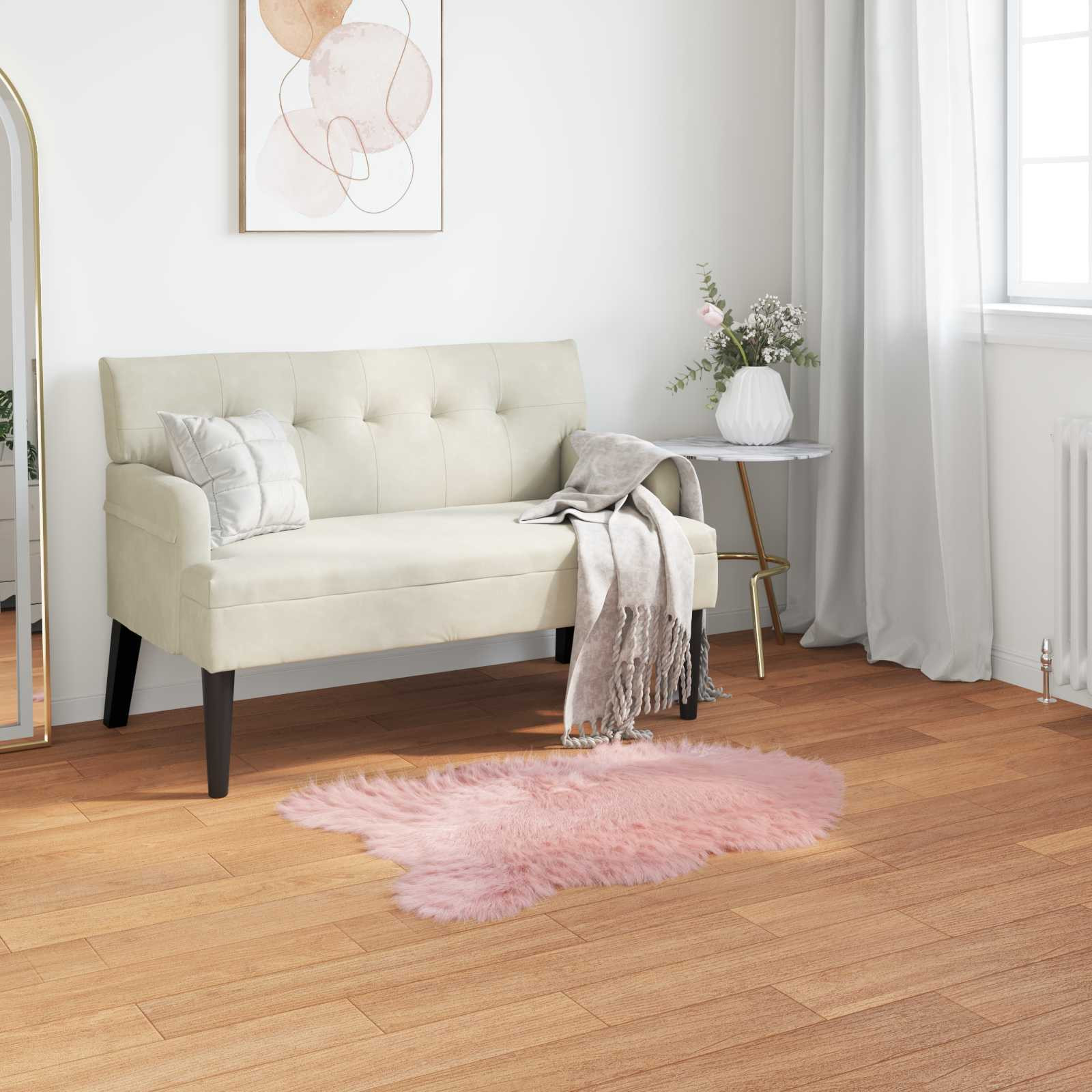 vidaXL Teppich aus Kunstschaffell TAFALLA Rosa 80 x 120 cm Polyester