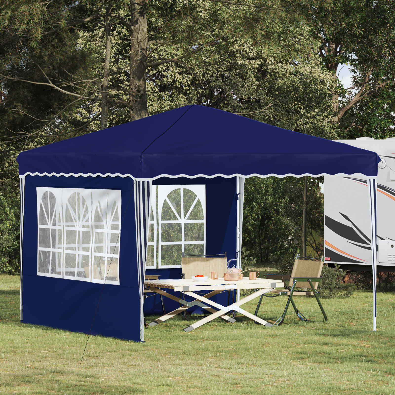 vidaXL Pop-up Partyzelt 288 x 288 x 245 cm Blau Oxford-Stoff