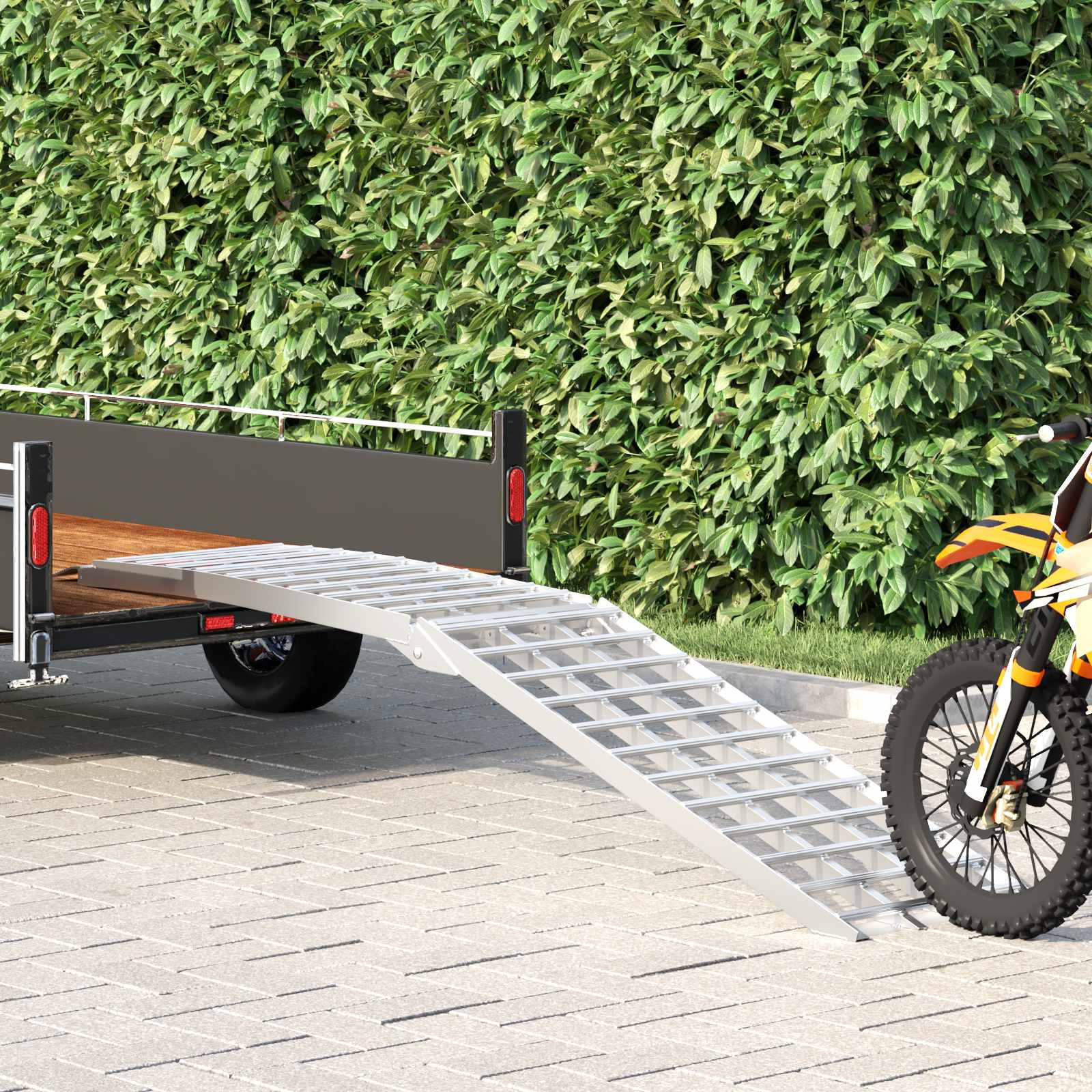 vidaXL Motorradrampe 680 kg Silber 680 kg Aluminium