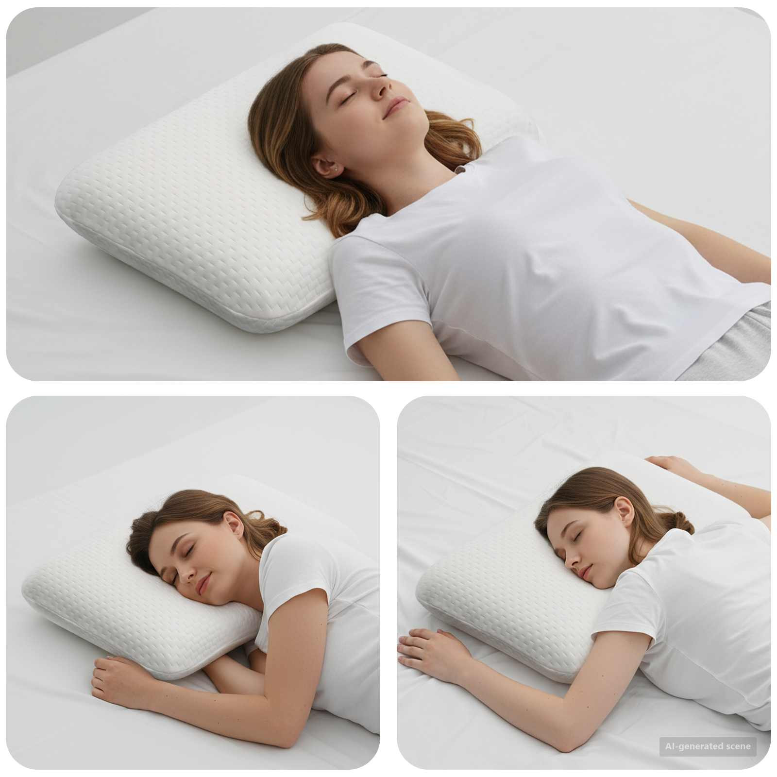 vidaXL Schlafkissen Uni Weiß 74 x 39 x 13 cm Viscoschaum