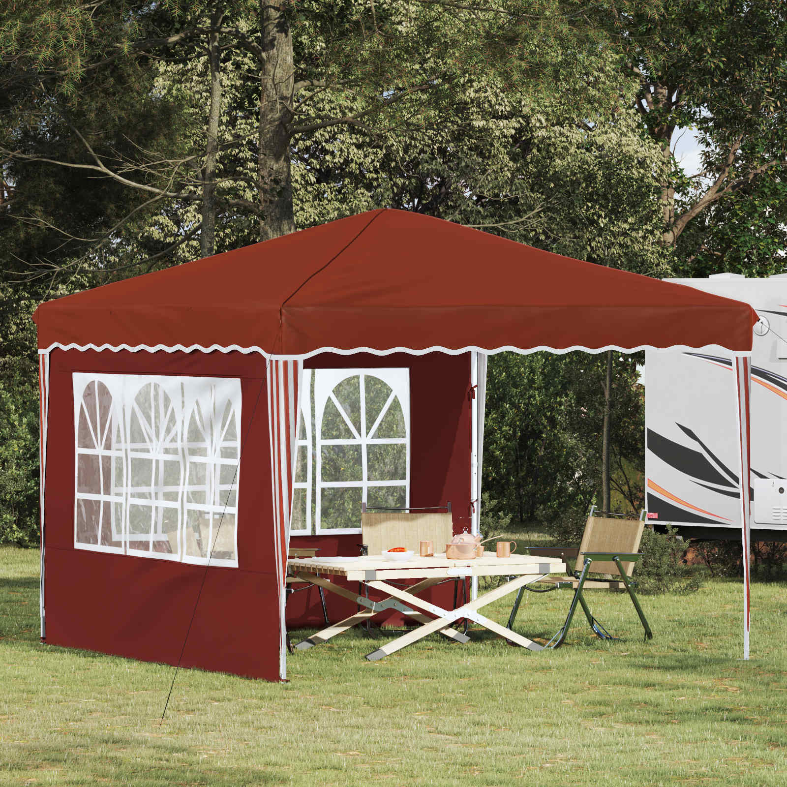 vidaXL Pop-up Partyzelt 288 x 288 x 245 cm Terrakotta Oxford-Stoff