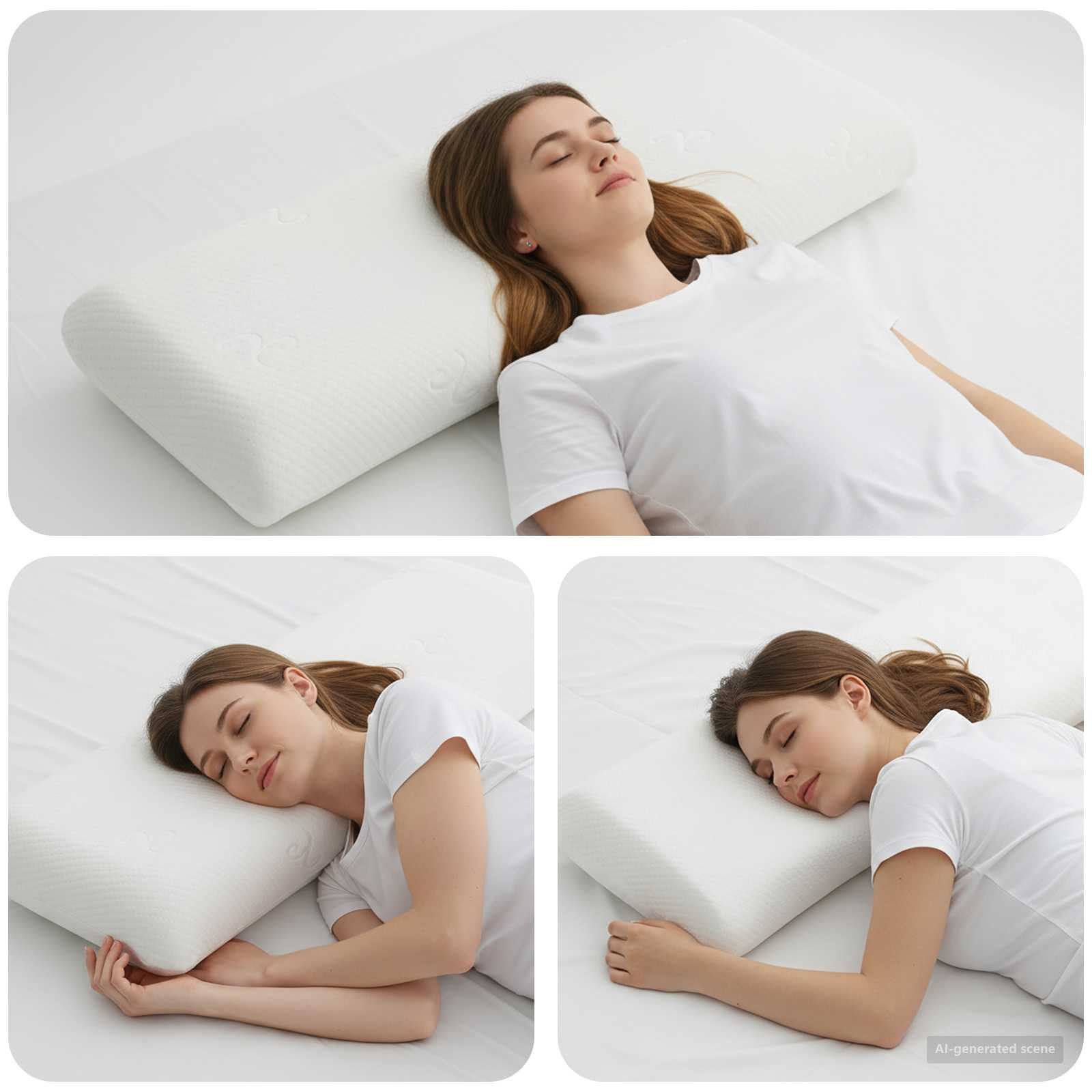 vidaXL Schlafkissen Uni Weiß 105 x 36 x 13 cm Gel-Speicherschaum