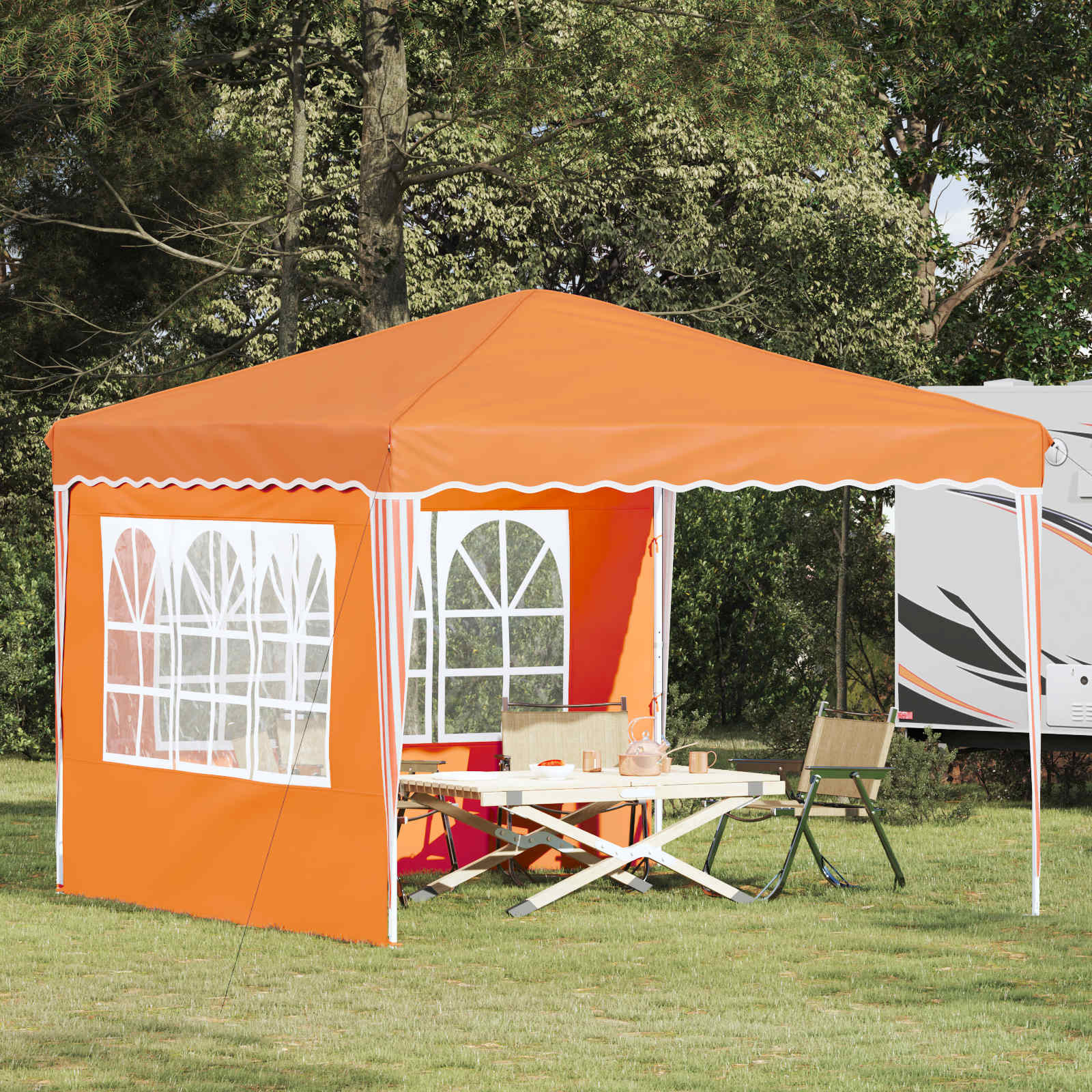 vidaXL Pop-up Partyzelt 288 x 288 x 245 cm Orange Oxford-Stoff