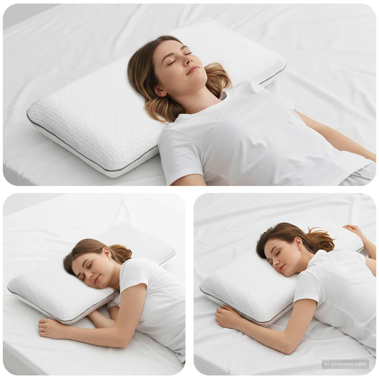 vidaXL Schlafkissen Uni Weiß 70 x 35 x 10 cm Gelschaum