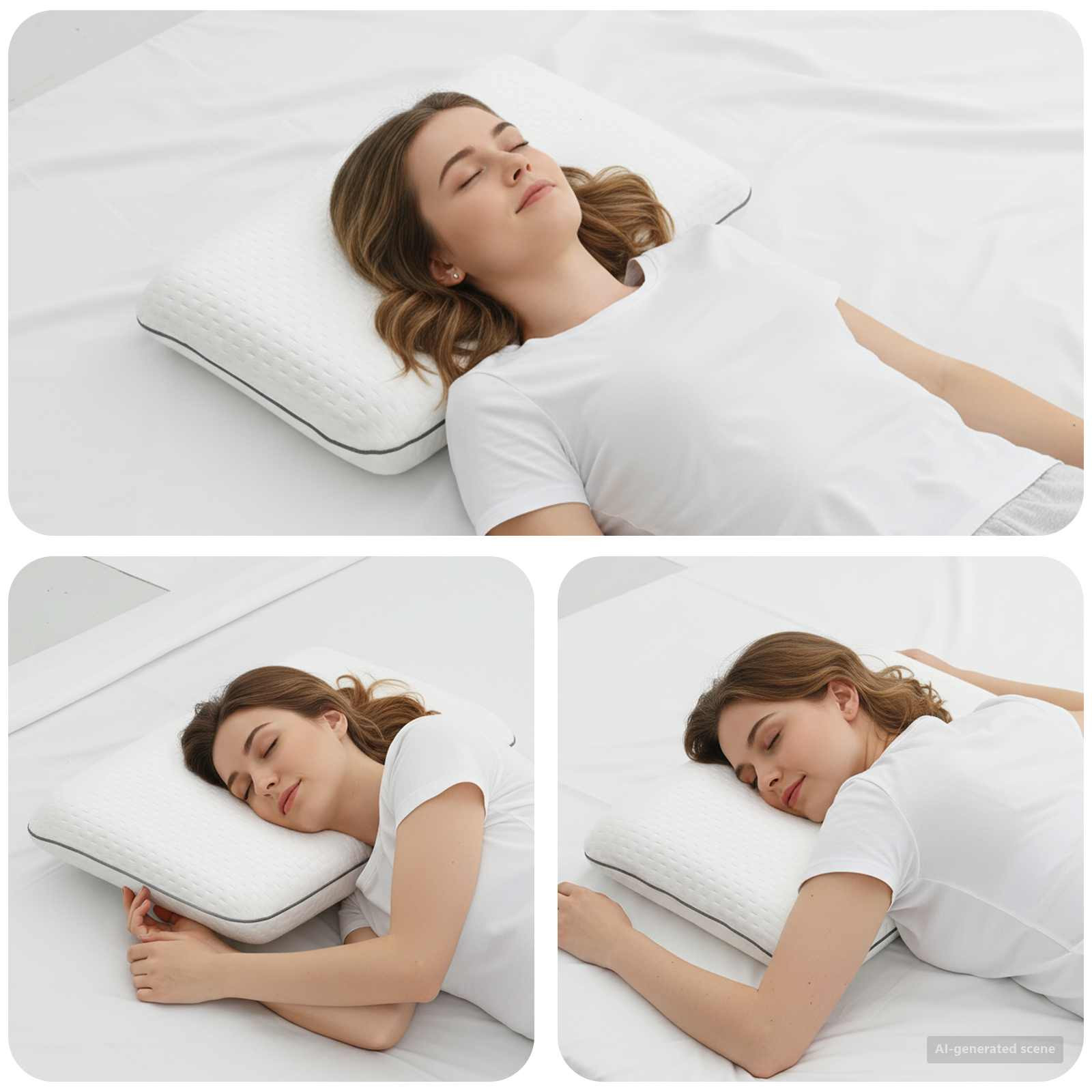 vidaXL Schlafkissen Uni Weiß 60 x 40 x 10 cm Gelschaum