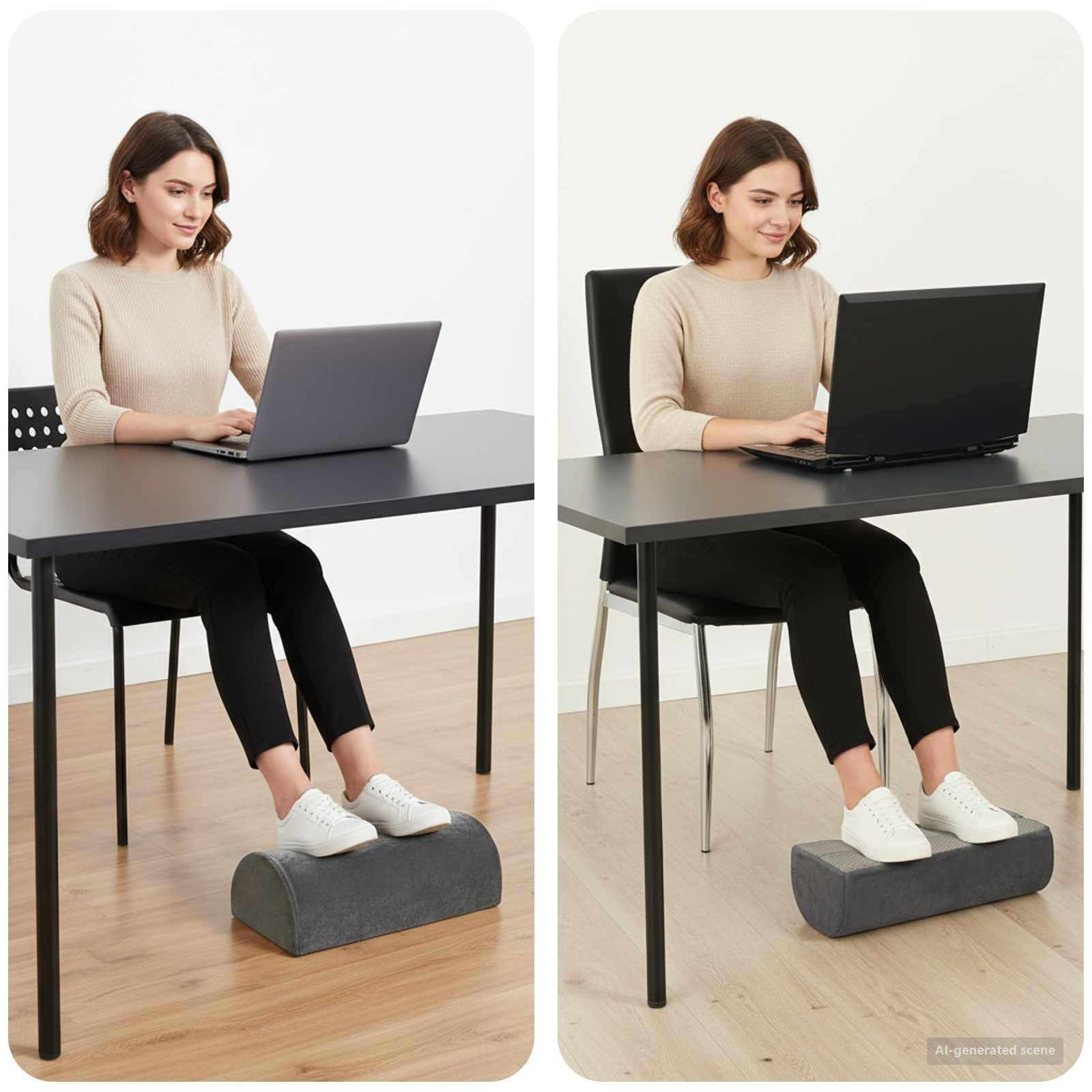 vidaXL Fußstützenkissen Uni Grau 42 x 18 x 13 cm PU-Schaum