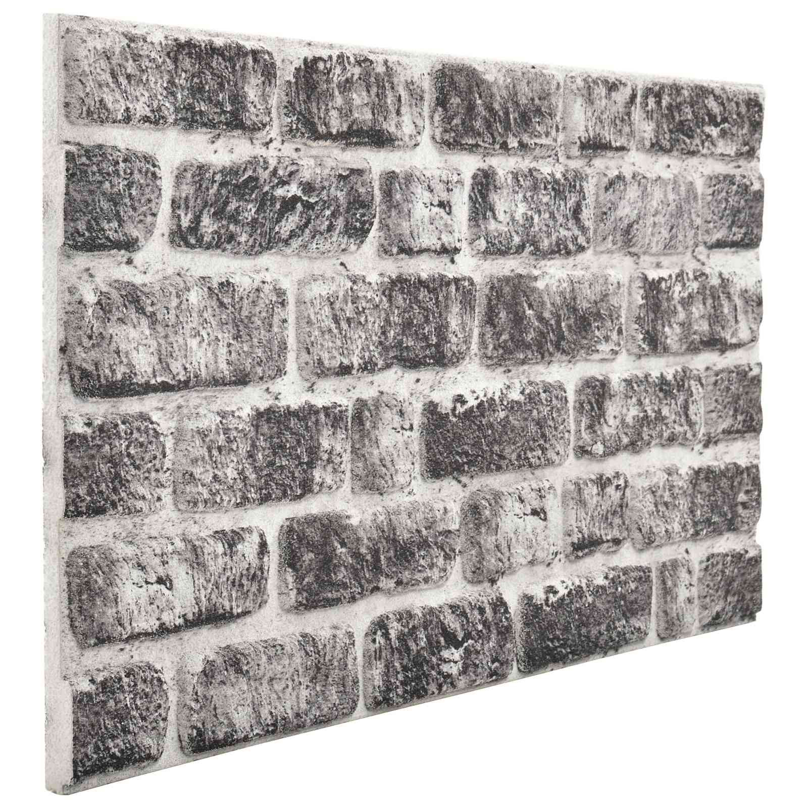 vidaXL Wandpaneele 10 pcs Dunkelgrau und Weiß 100 x 50 cm EPS-Schaum