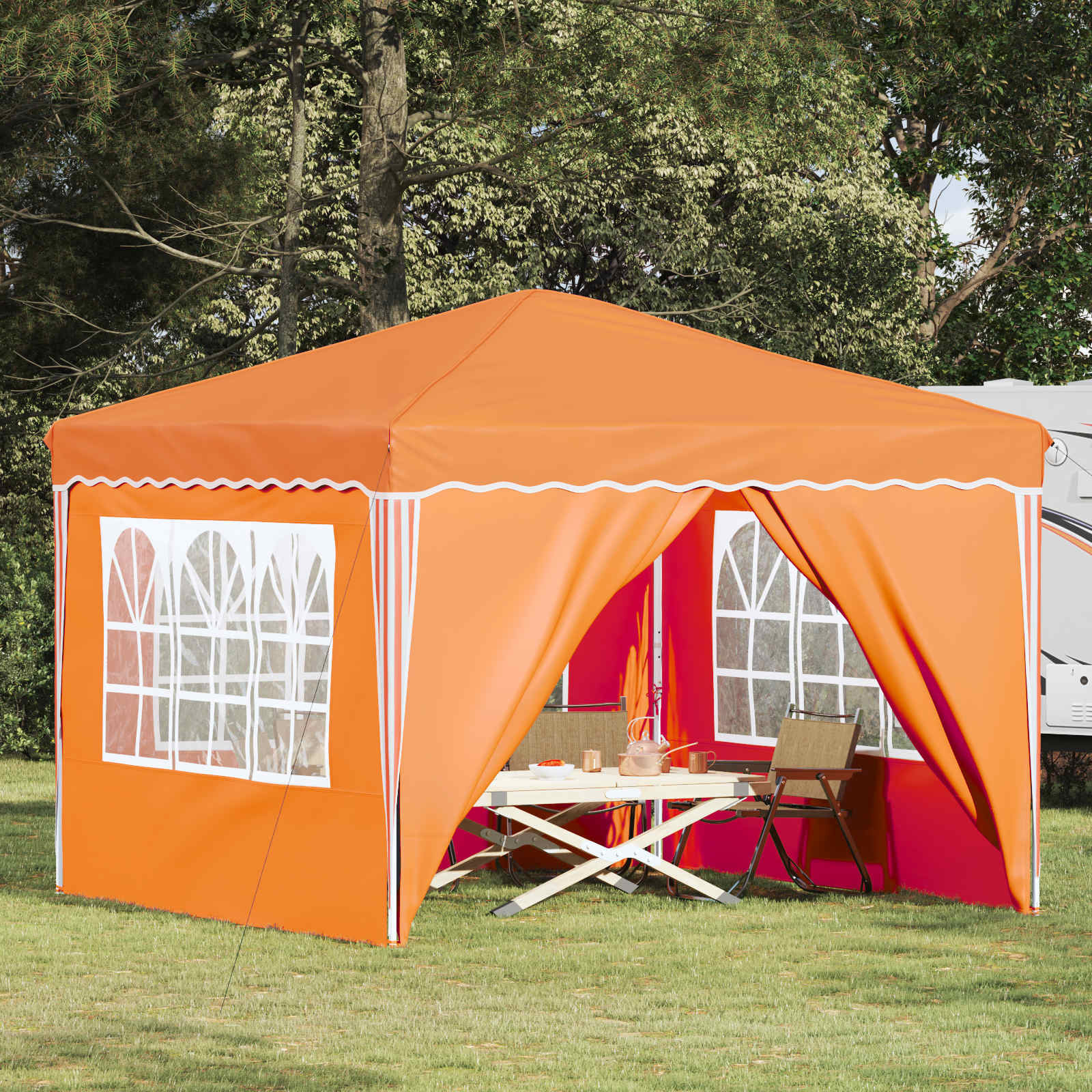 vidaXL Pop-up Partyzelt 288 x 288 x 245 cm Orange Oxford-Stoff