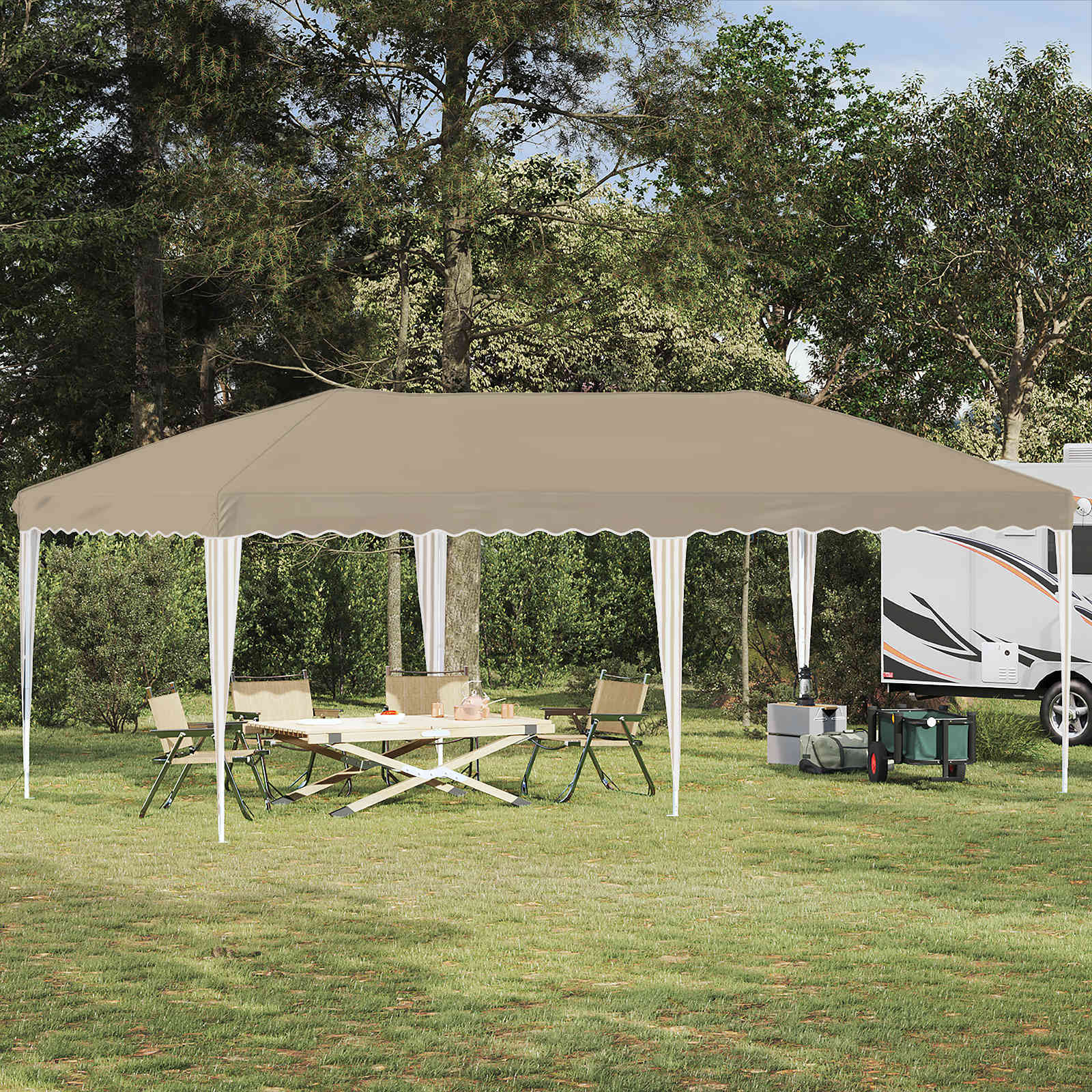 vidaXL Pop-up Partyzelt 575 x 290 x 245 cm Creme