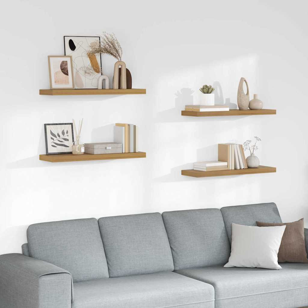 vidaXL Wandregal Wandhalterung 4 pcs Braun 90 x 23,5 x 3,8 cm
