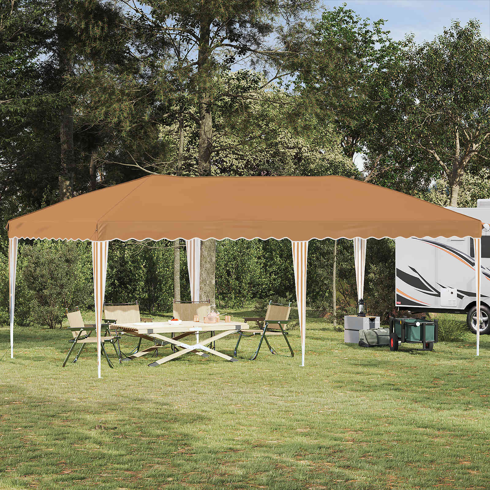 vidaXL Pop-up Partyzelt 575 x 290 x 245 cm Beige