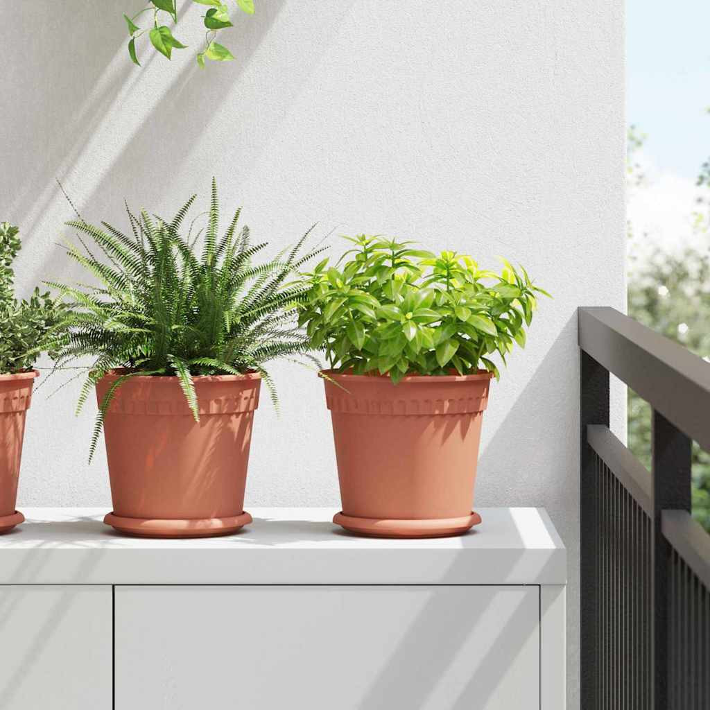 vidaXL Runder Blumentopf 6 pcs Ziegelrot Ø 19 x 16 cm Kunststoff