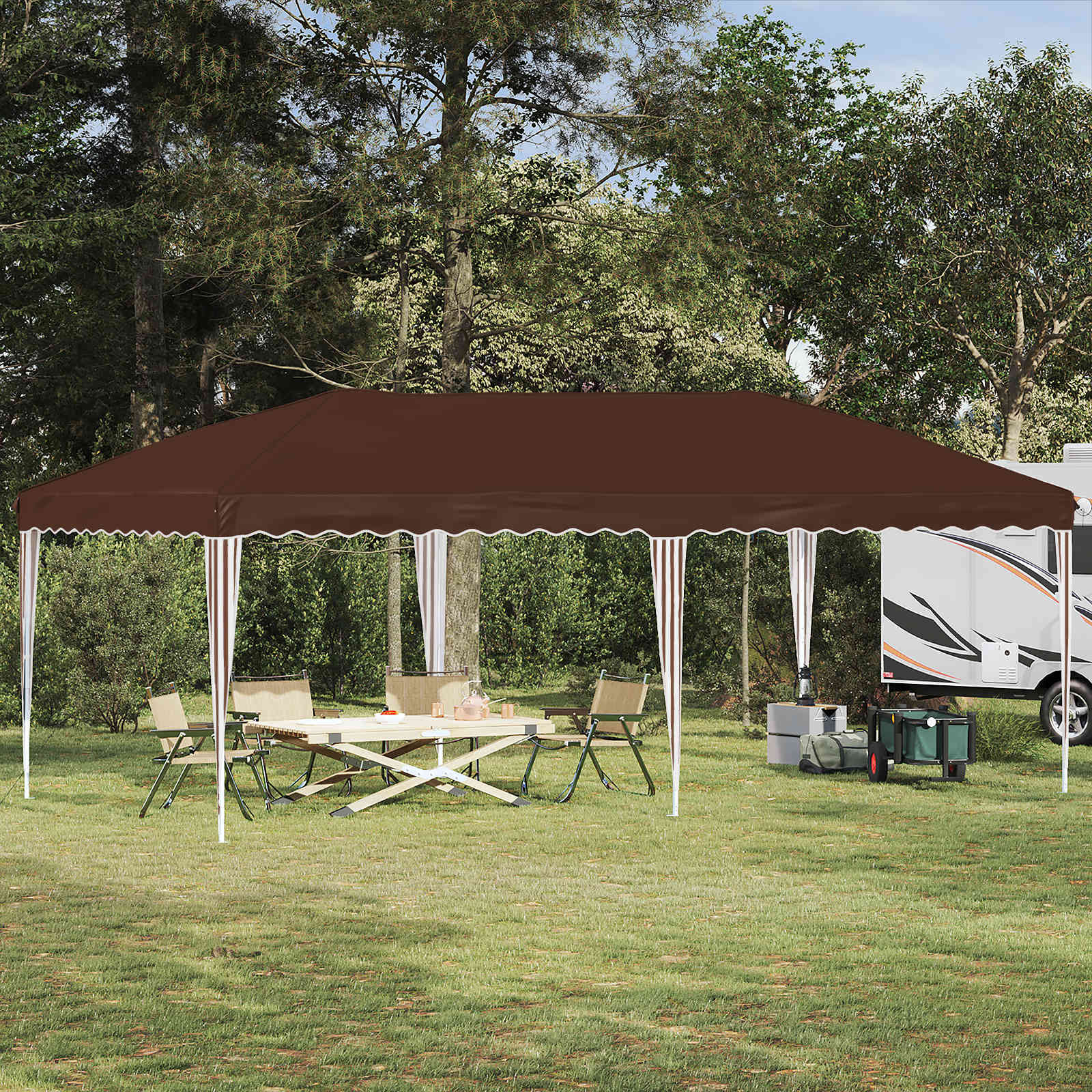 vidaXL Pop-up Partyzelt 575 x 290 x 245 cm Braun