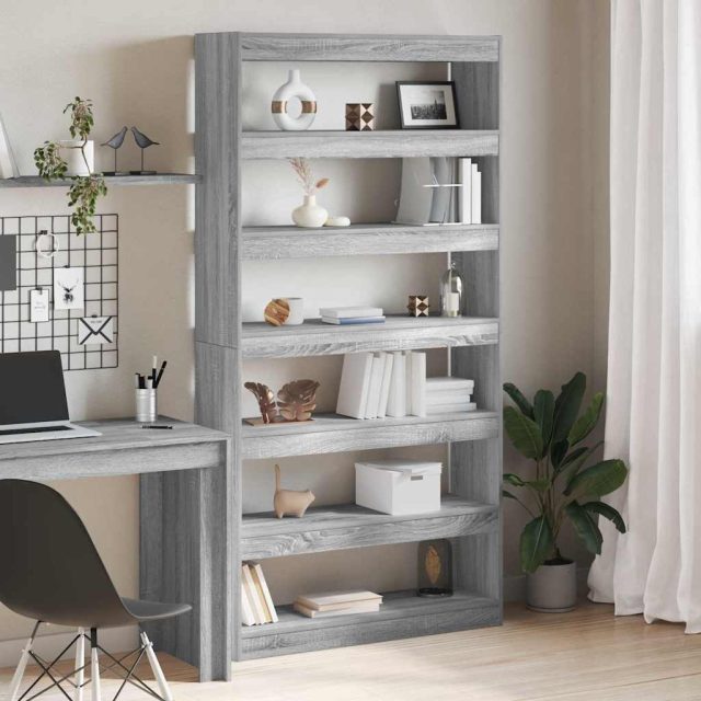 vidaXL Bücherregal Graues Sonoma 100 x 30 x 198 cm Holzwerkstoff