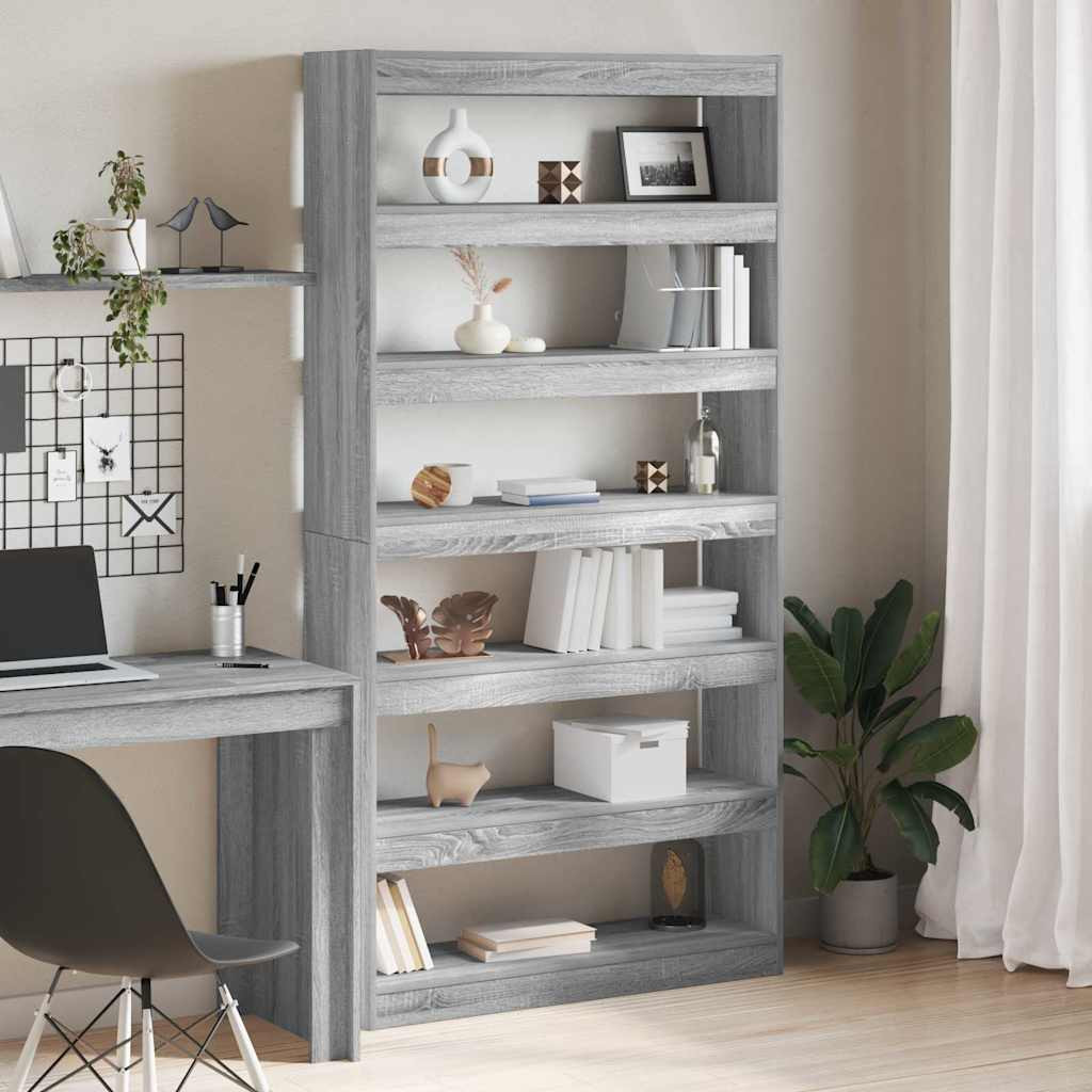 vidaXL Bücherregal Graues Sonoma 100 x 30 x 198 cm Holzwerkstoff