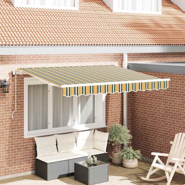 vidaXL Einziehbare Markise Grün 300 x 200 cm Stoff