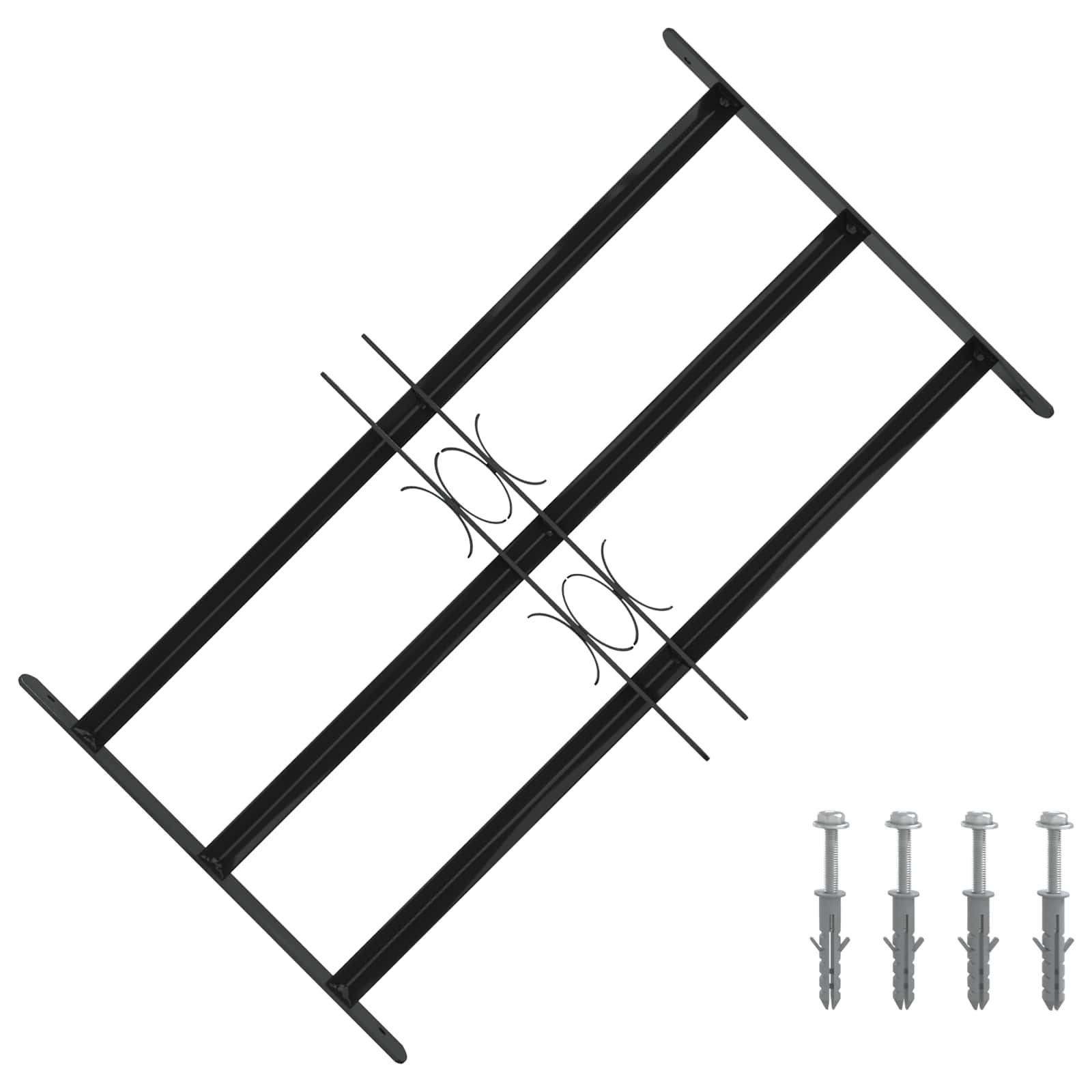 vidaXL Fenstergitter 75,5 x 45 cm Pulverbeschichteter Stahl Schwarz