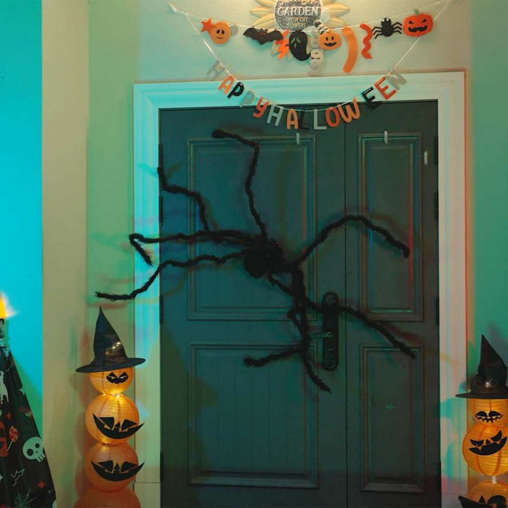 vidaXL Halloween Spinnen Dekoration 3 pcs Schwarz 200 cm