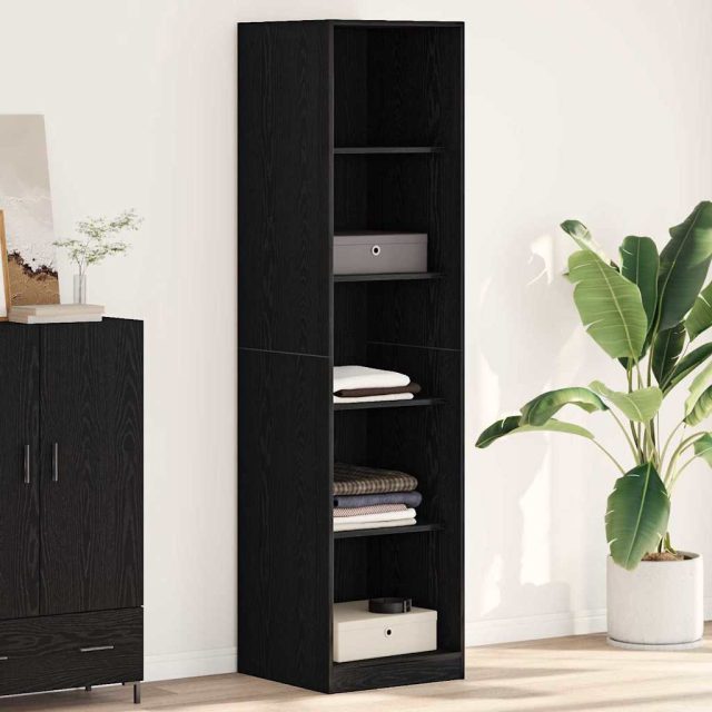 vidaXL Kleiderschrank mit Regal Schwarz Eichen-Optik 50 x 50 x 200 cm