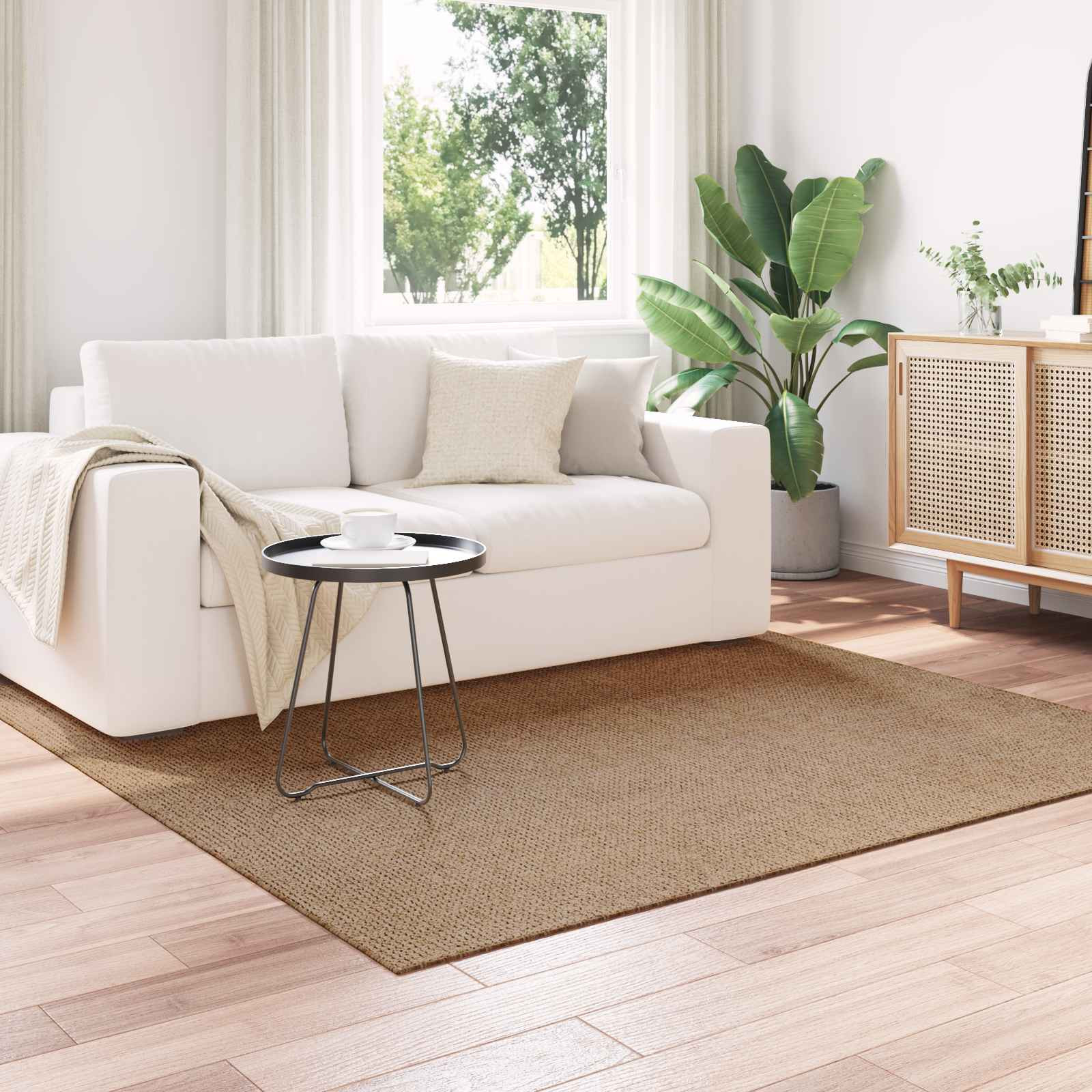 vidaXL Bereichsteppiche Quadratisch AGIRA Natur 200 x 200 cm Polyester