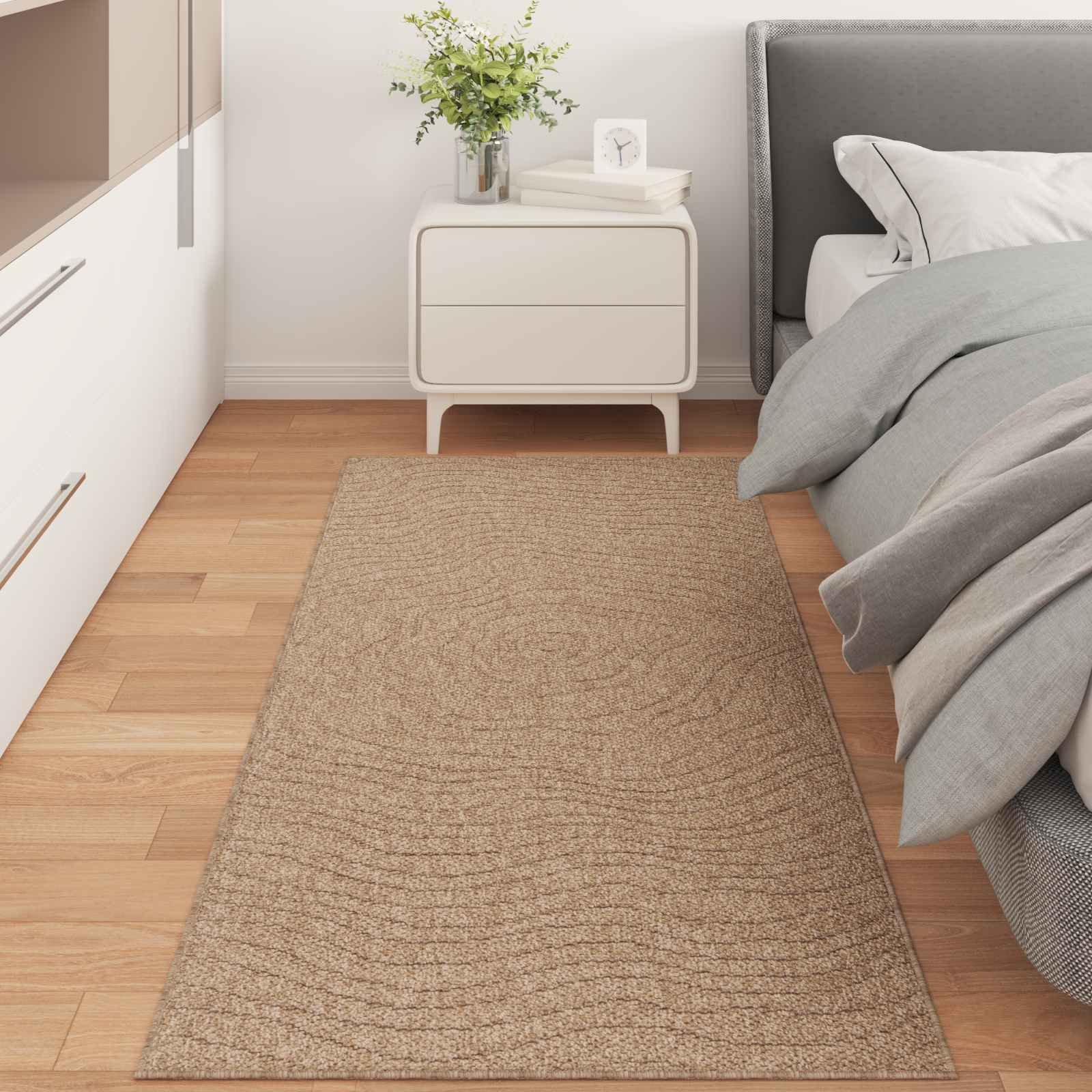 vidaXL Bereichsteppiche Moiré AGIRA Natur 200 x 80 cm Polyester
