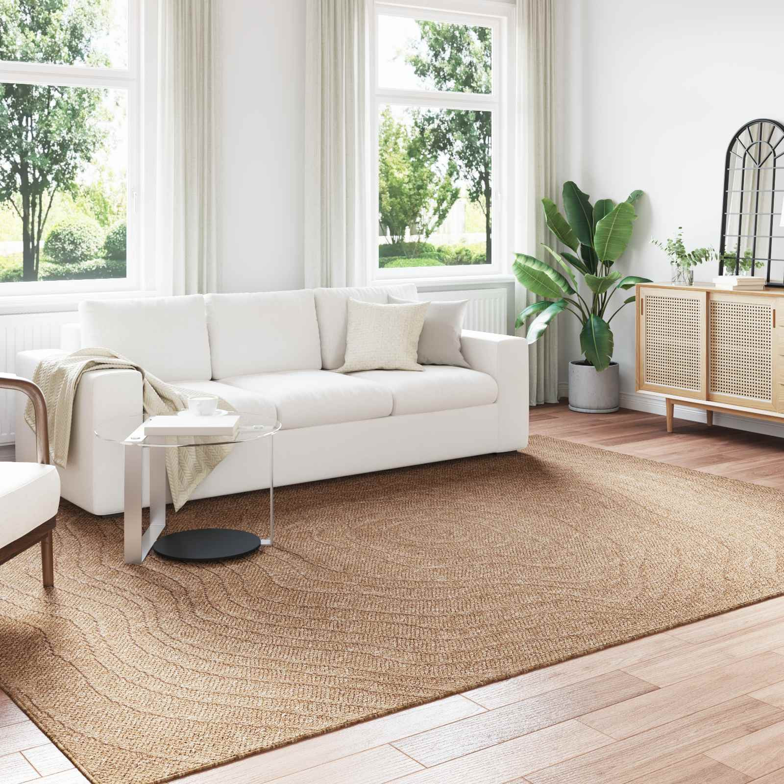 vidaXL Bereichsteppiche Moiré AGIRA Natur 340 x 240 cm Polyester