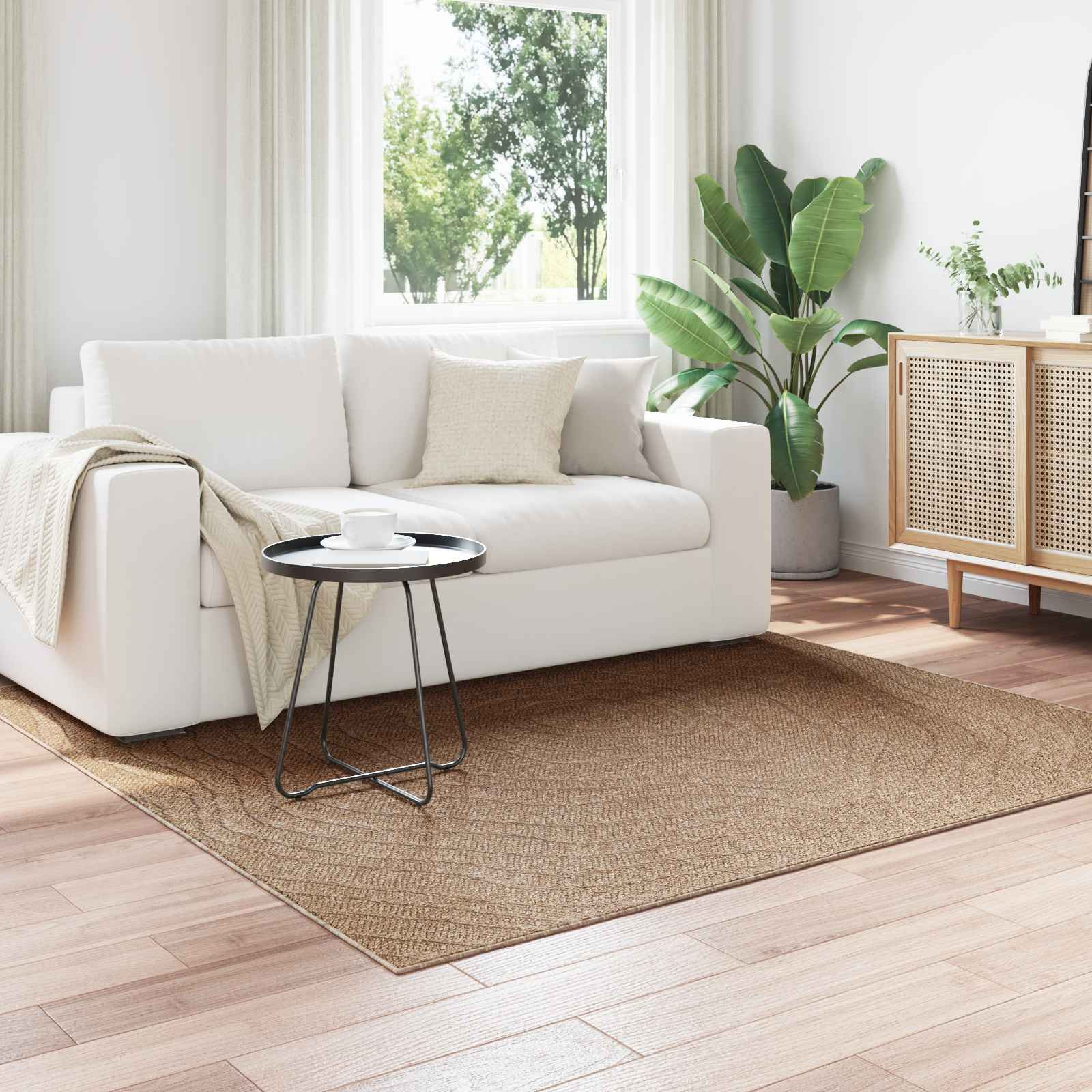 vidaXL Bereichsteppiche Moiré AGIRA Natur 200 x 200 cm Polyester