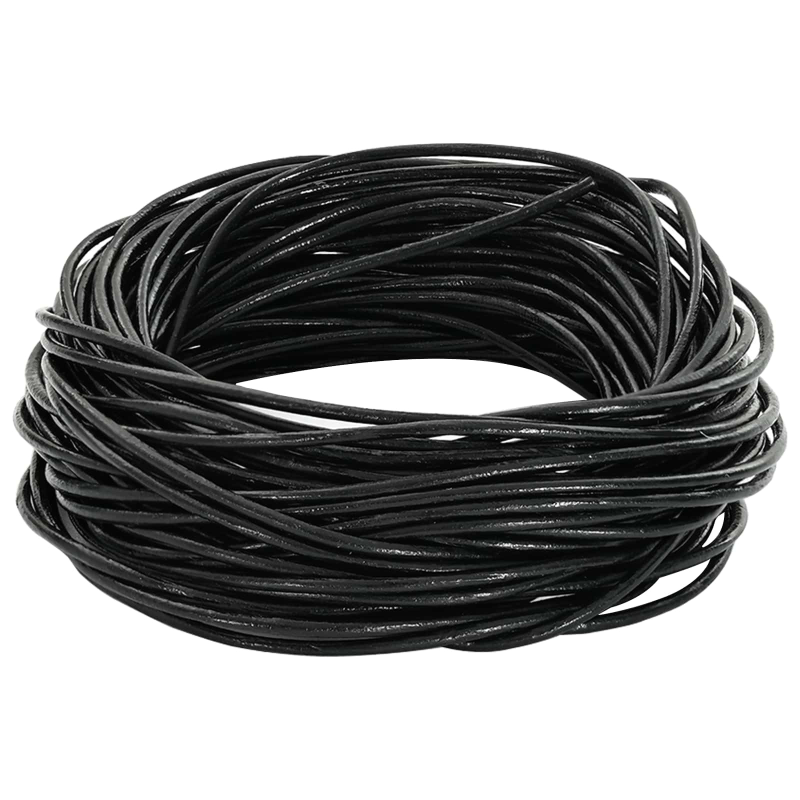 vidaXL Leder Schnur Schwarz Ø1 mm x 5 m Leder