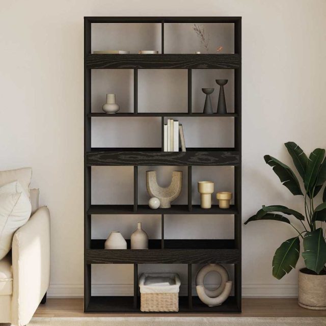 vidaXL Bücherregal 15 Ebenen 100 x 33 x 187,5 cm Schwarz Eichen-Optik