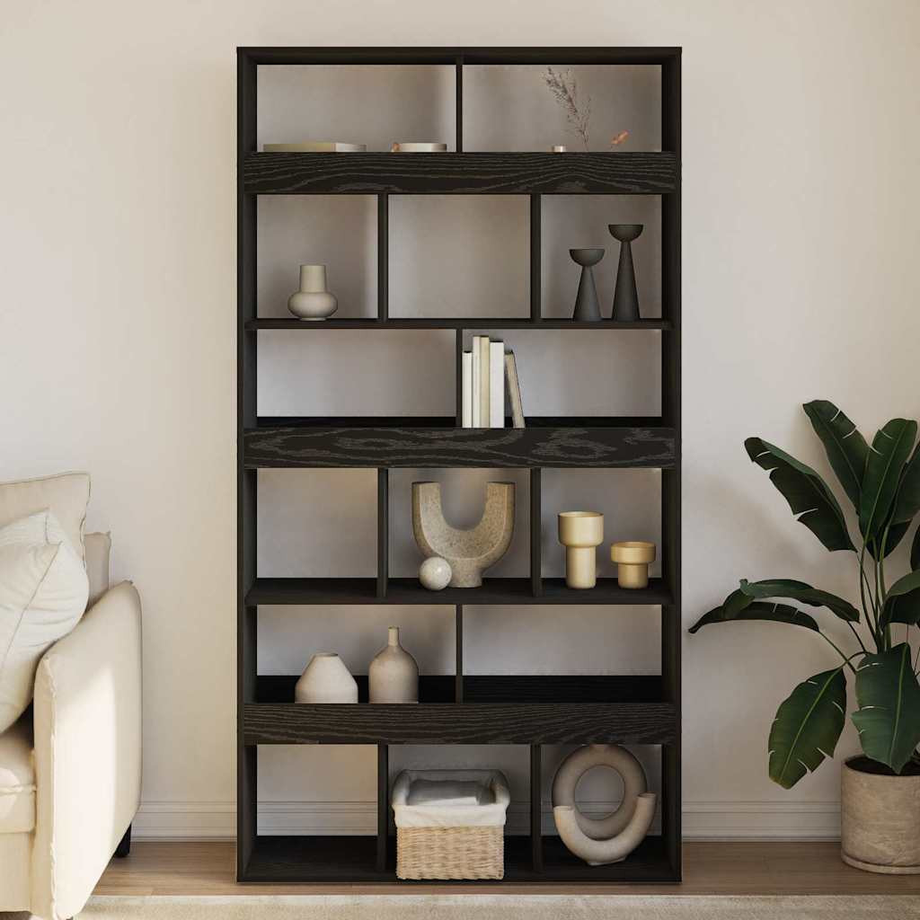 vidaXL Bücherregal 15 Ebenen 100 x 33 x 187,5 cm Schwarz Eichen-Optik