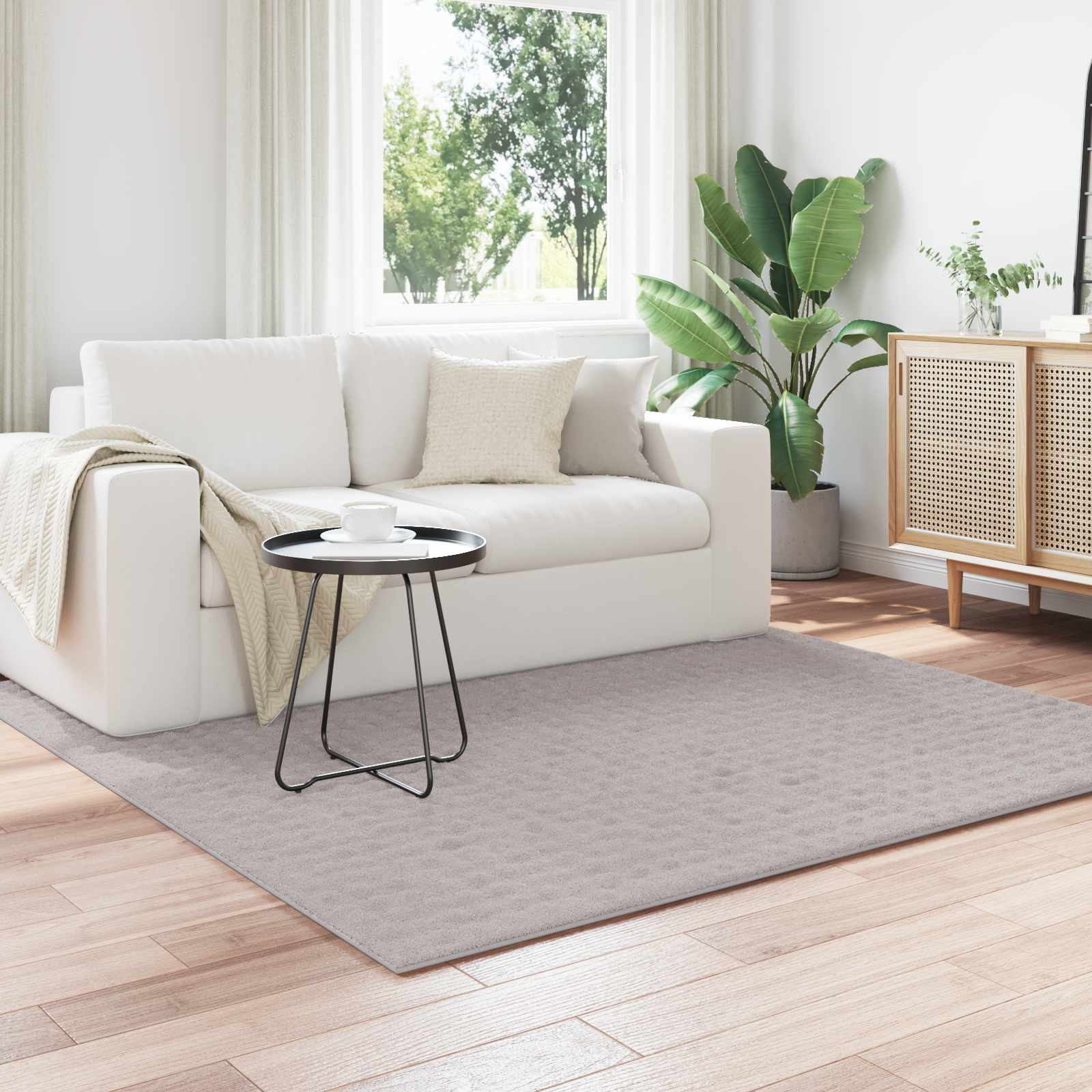 vidaXL Bereichsteppiche Quadratisch SIROLO Sand 200 x 200 cm Polyester