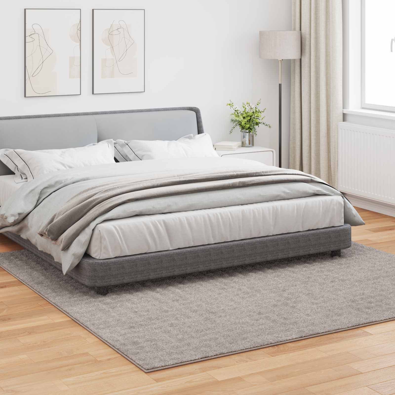 vidaXL Bereichsteppiche Quadratisch SIROLO Sand 240 x 240 cm Polyester