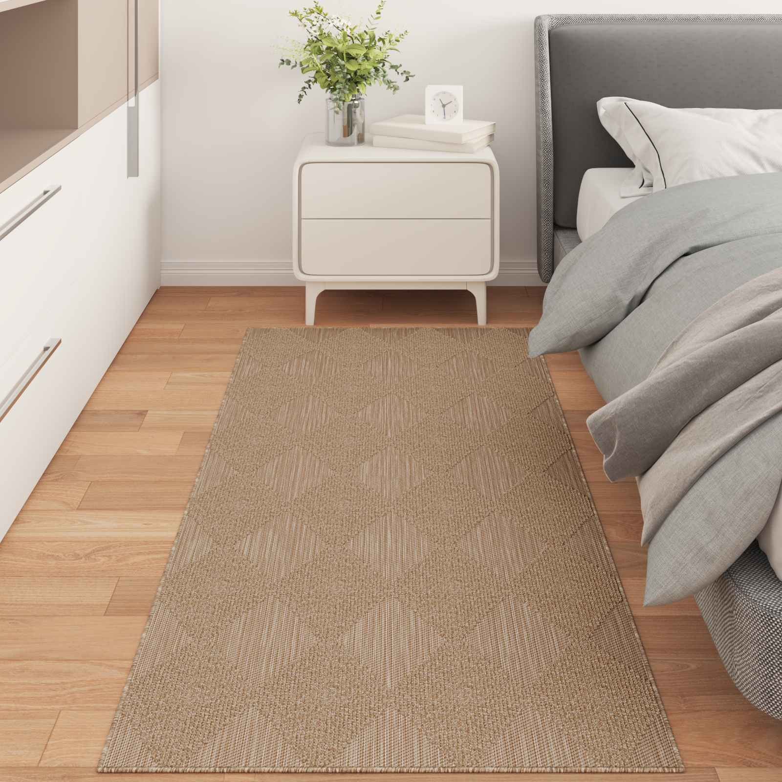 vidaXL Bereichsteppiche Rechtwinklig AGIRA Natur 150 x 80 cm Polyester