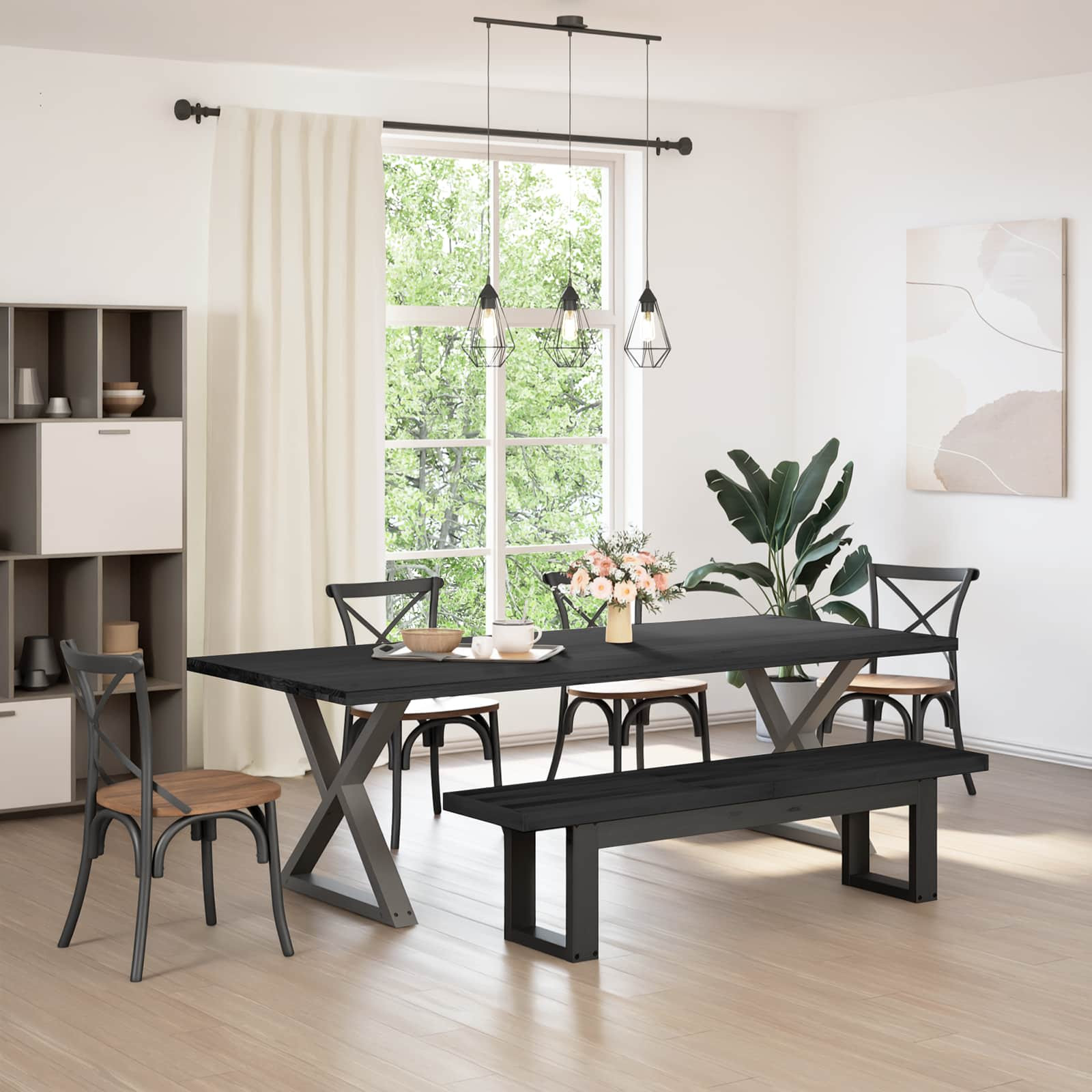 vidaXL Esstischbank NOAIN 180 x 41 x 45 cm Massives Kiefernholz