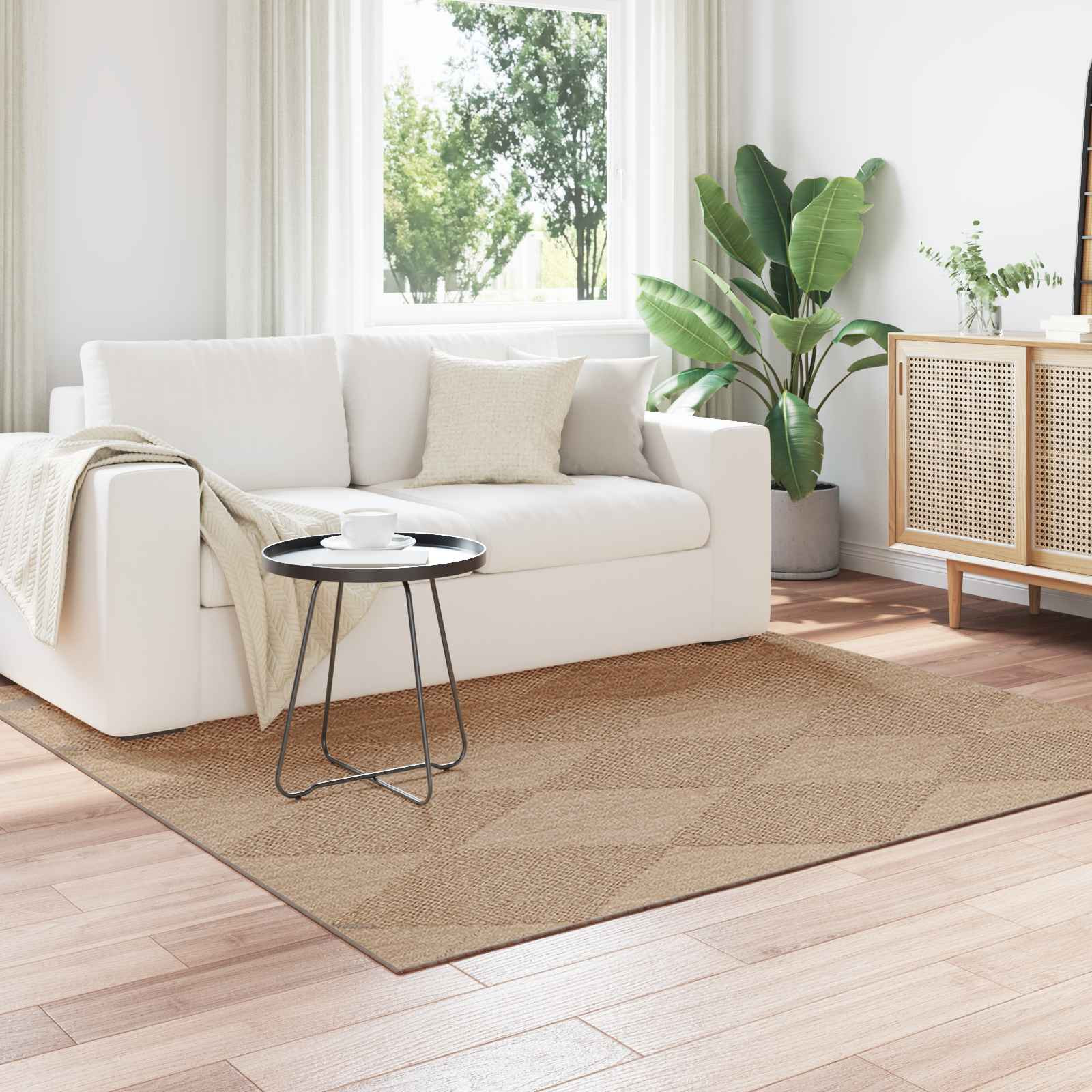 vidaXL Bereichsteppiche Quadratisch AGIRA Natur 120 x 120 cm Polyester