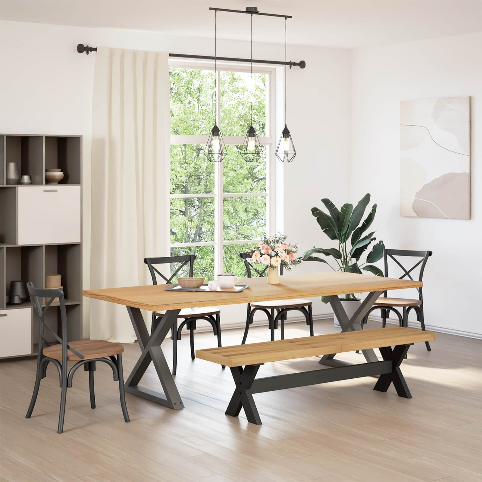 vidaXL Esstischbank NOAIN 160 x 41 x 45 cm Massives Kiefernholz Natur