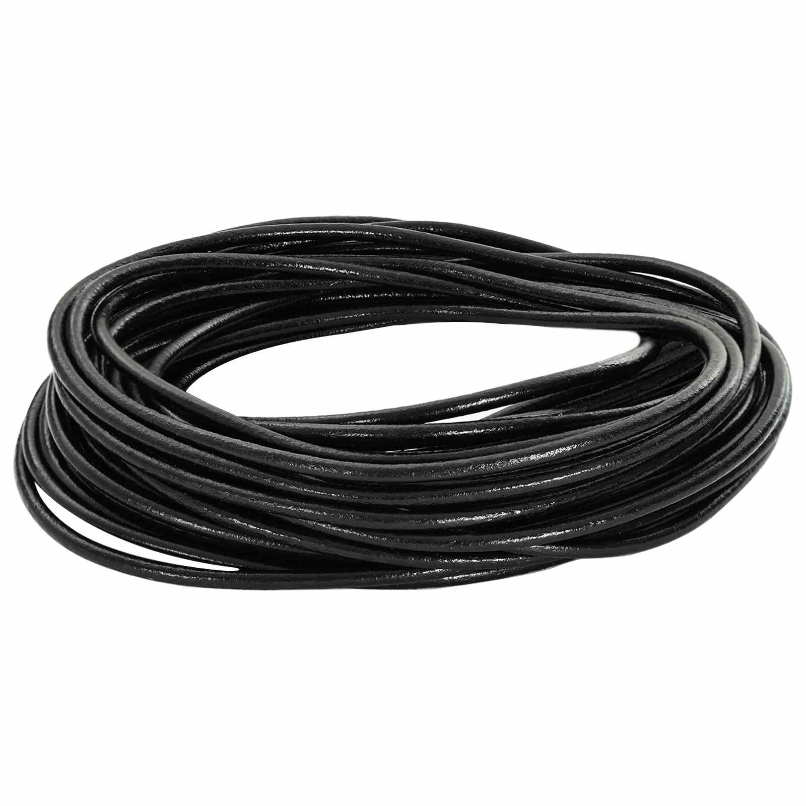 vidaXL Leder Schnur Schwarz Ø3 mm x 5 m Leder